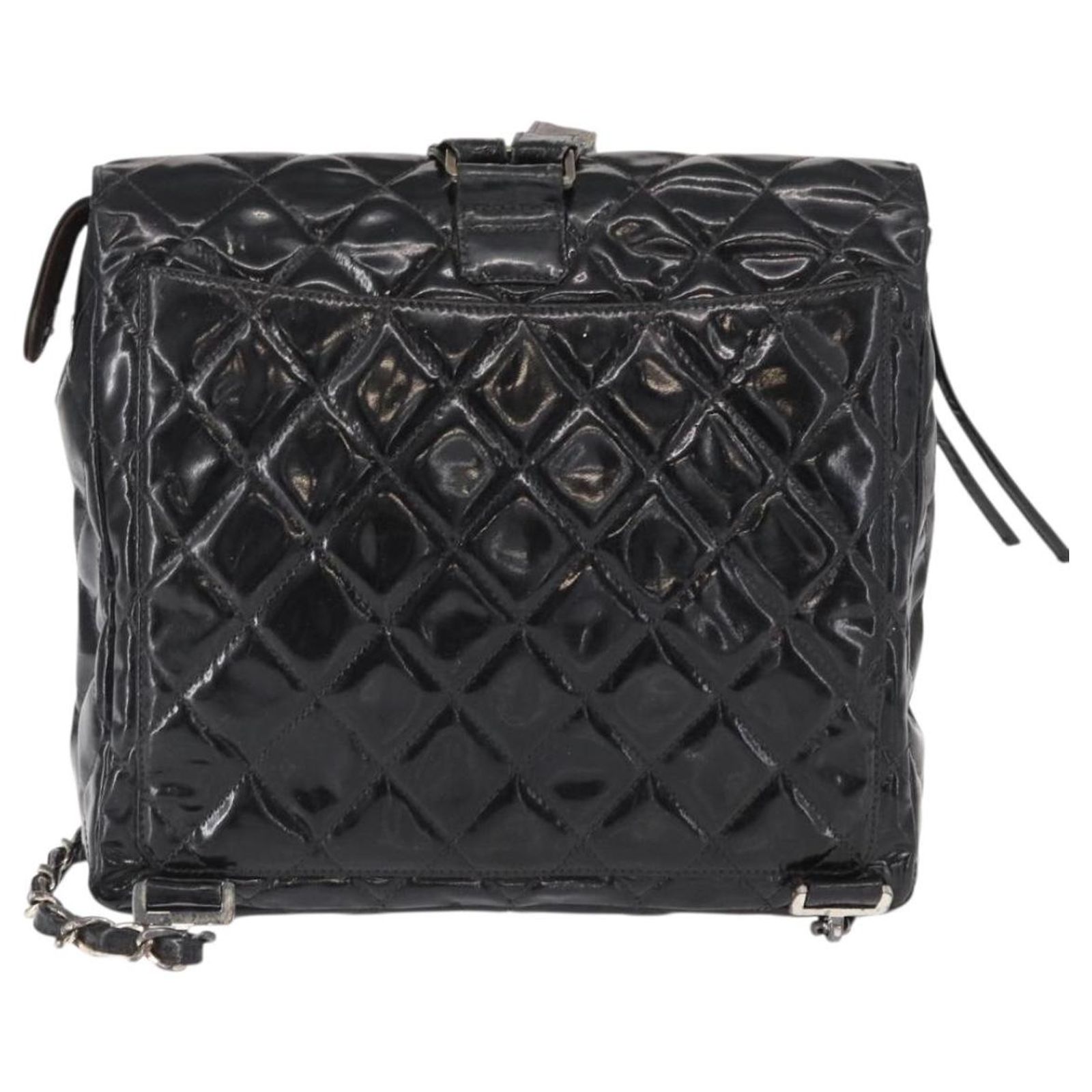 CHANEL Matelasse 25 Chain Backpack Enamel Black Silver CC  display picture 2