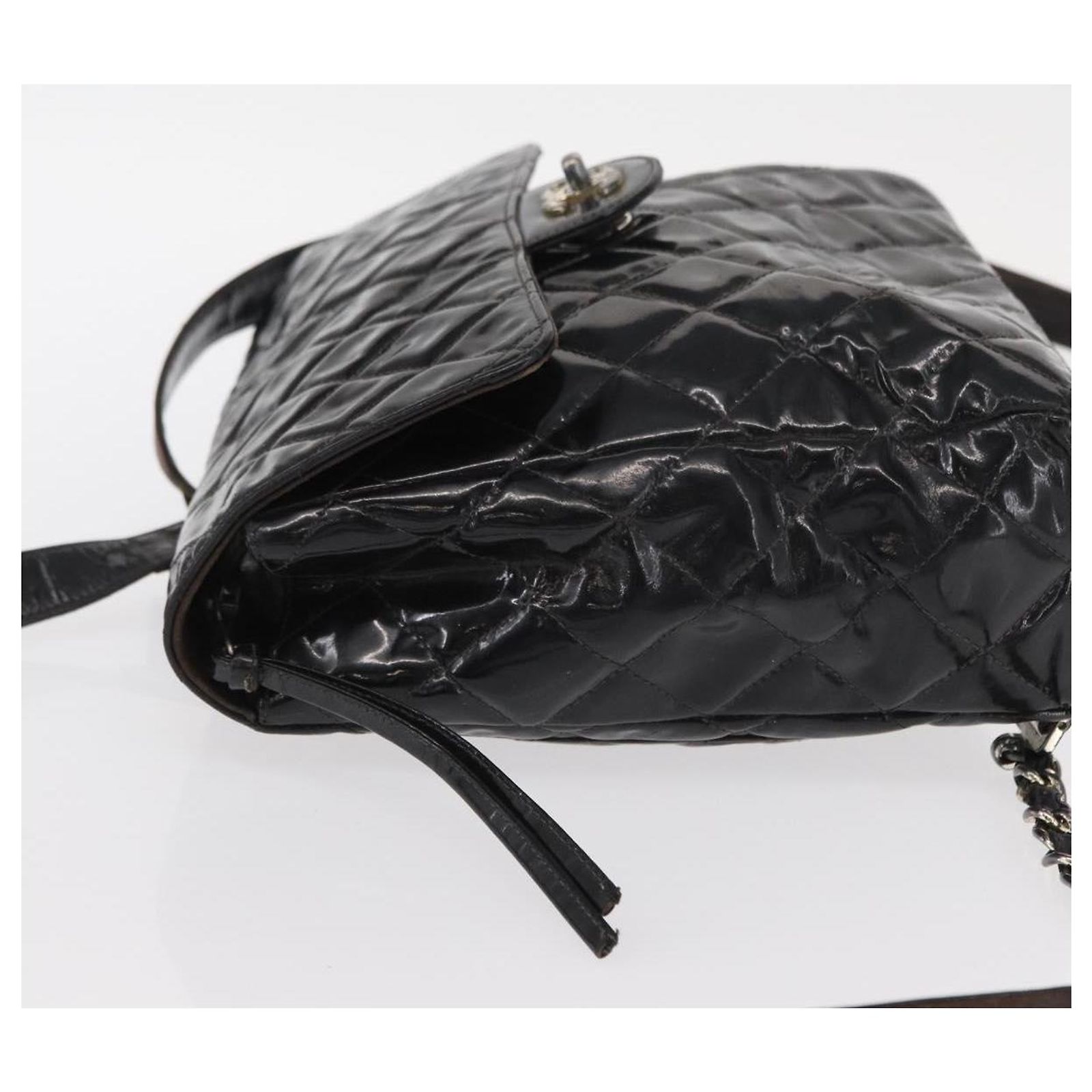 CHANEL Matelasse 25 Chain Backpack Enamel Black Silver CC  display picture 3