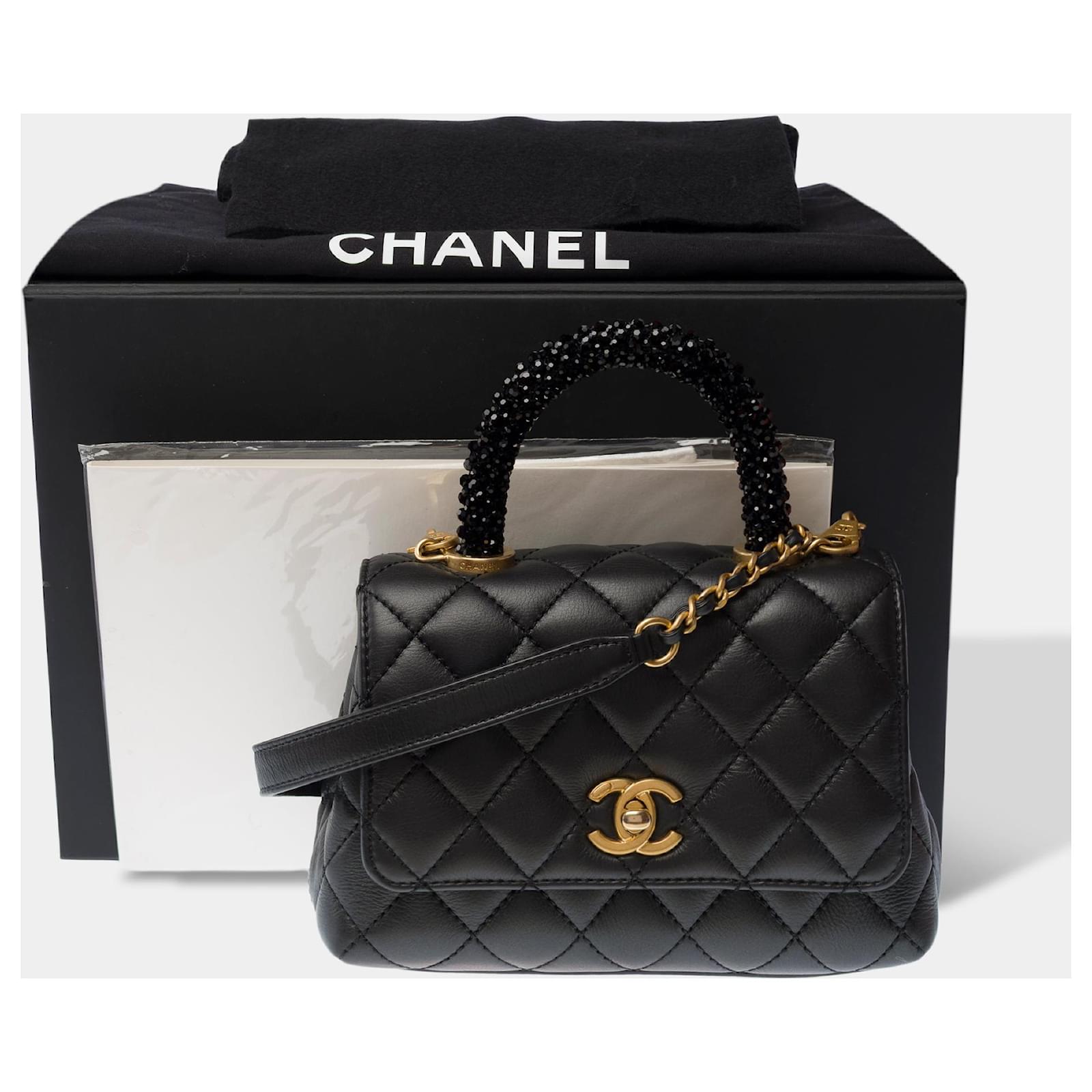 CHANEL Coco Handle Black Leather Bag - 103186 ref.JC2759581 (Sold