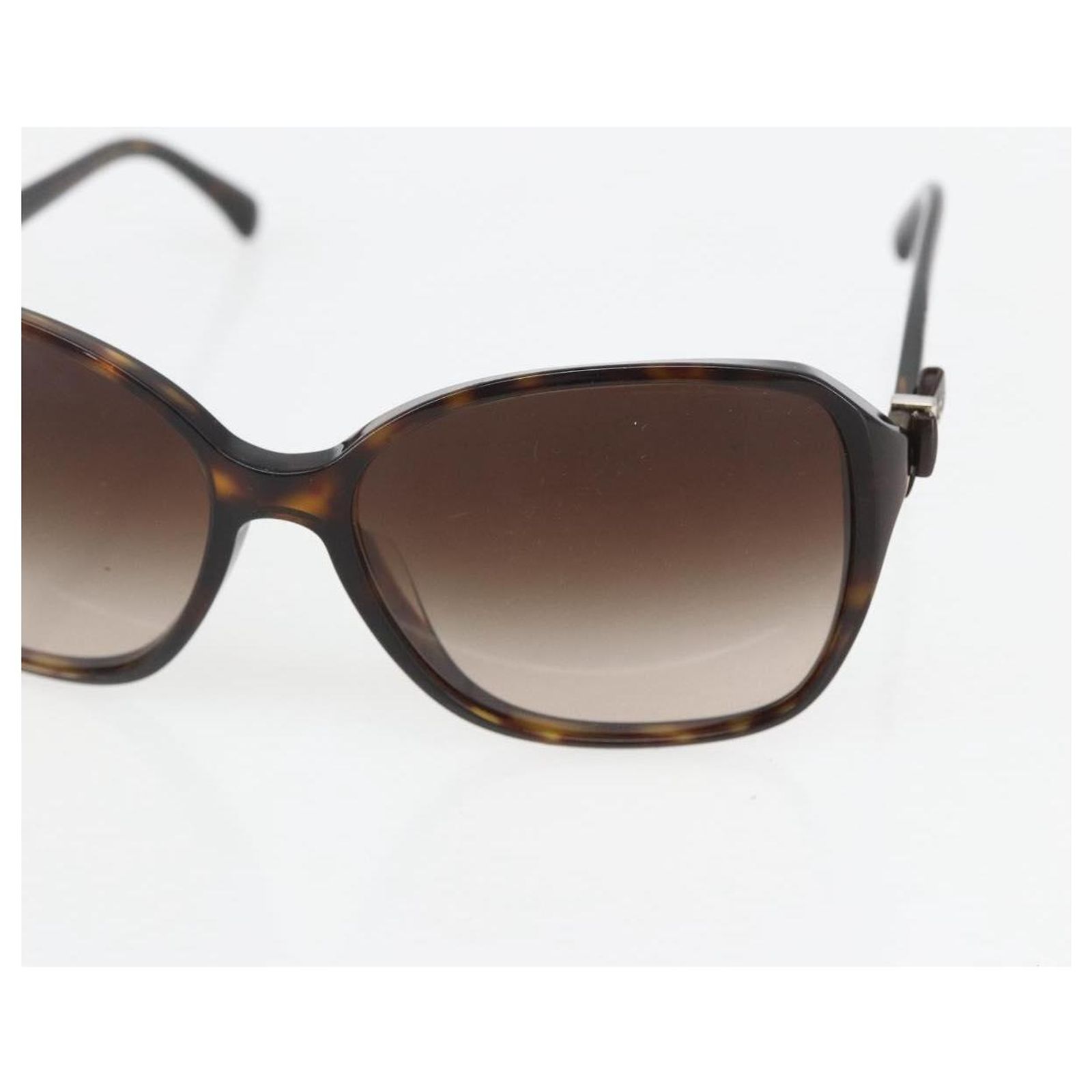 CHANEL Matelasse Sunglasses plastic Brown CC Auth 181242 Auth CHANEL 5210-Q Matelassé CC LOGO Chain Link Square  main image 4