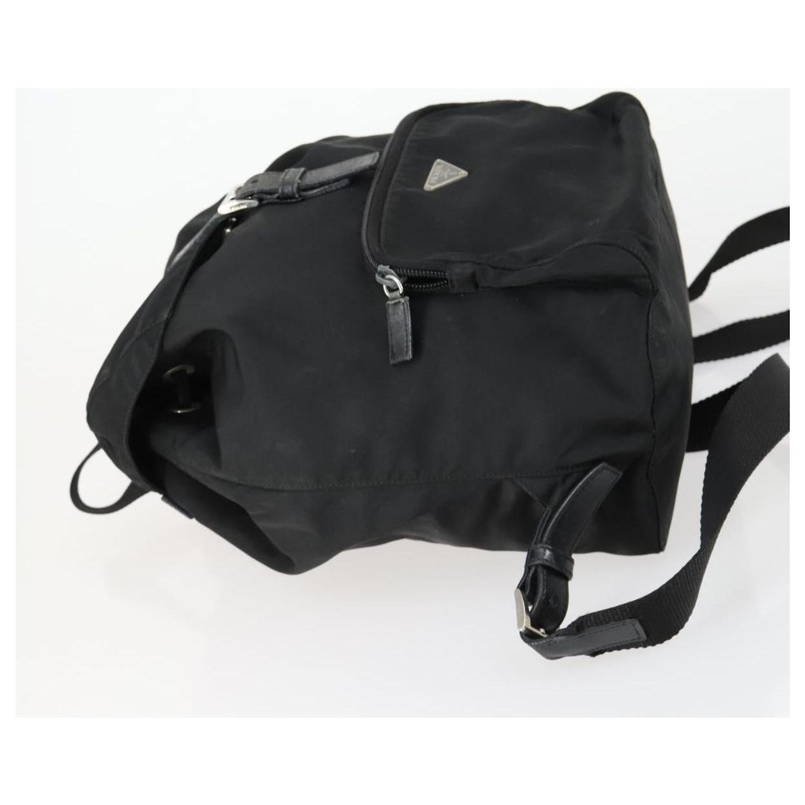 PRADA Backpack Nylon Black Silver Auth 160713 Silvery ref  display picture 1