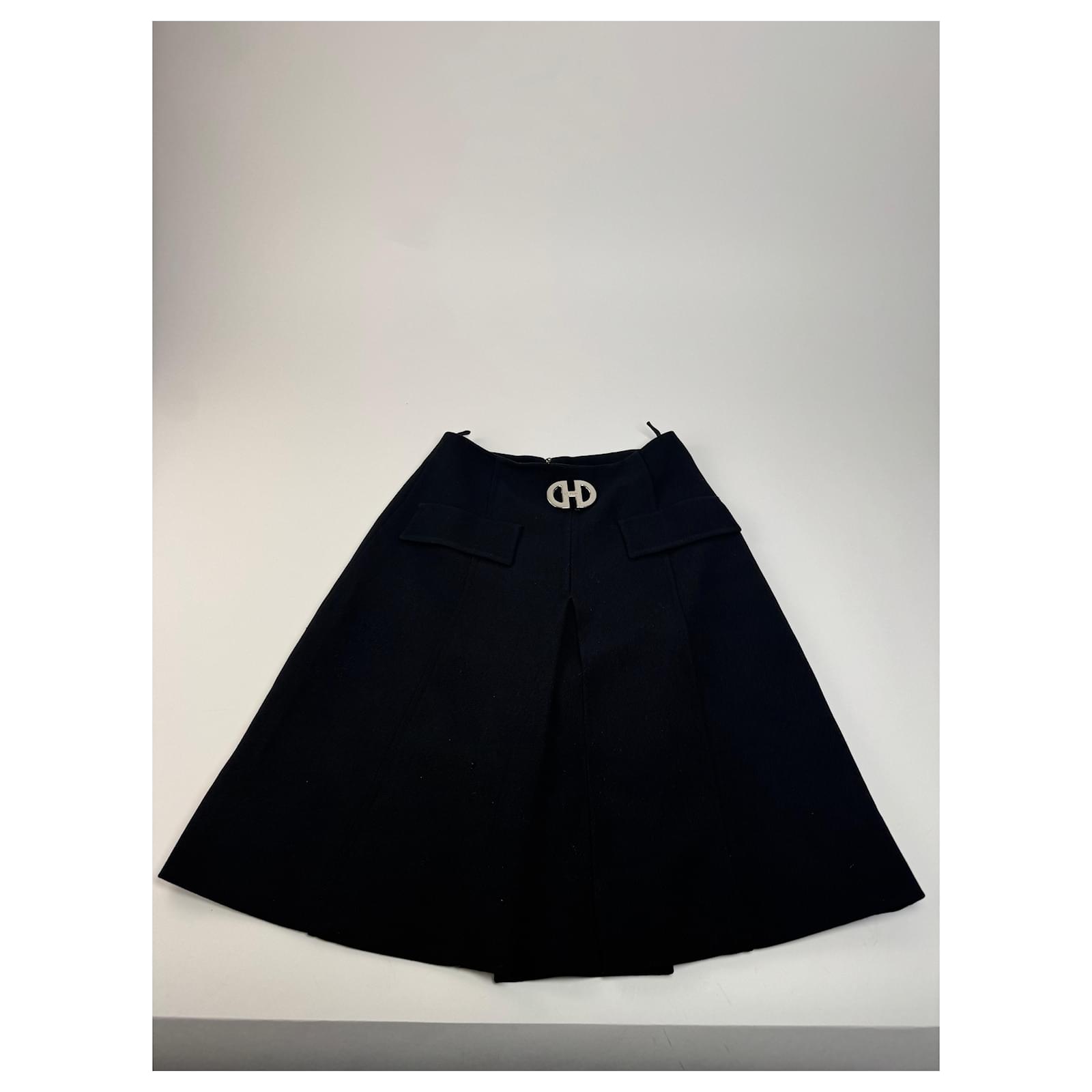 Céline Vintage Celine Paris Skirt Black M Cotton ref.2764109