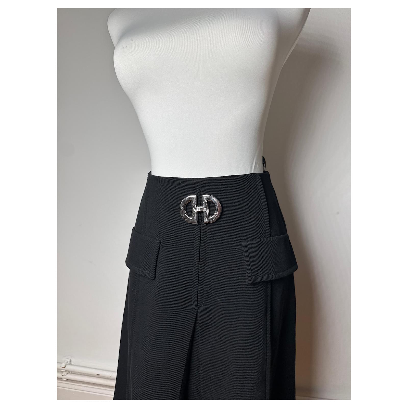 Céline Vintage Celine Paris Skirt Black M Cotton ref.2764109
