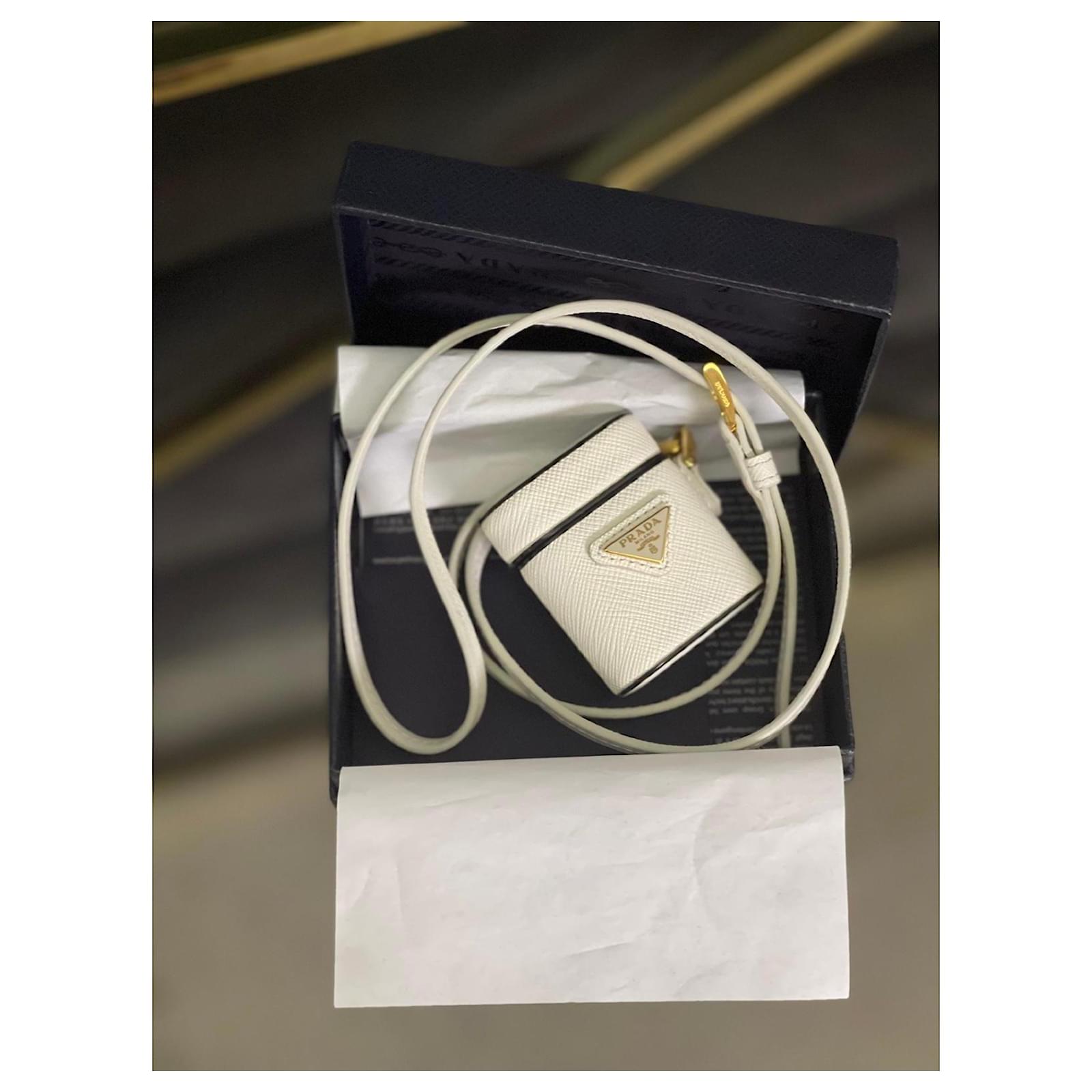 Prada Saffiano Leather Case for AirPods White ref.2770993 - Joli