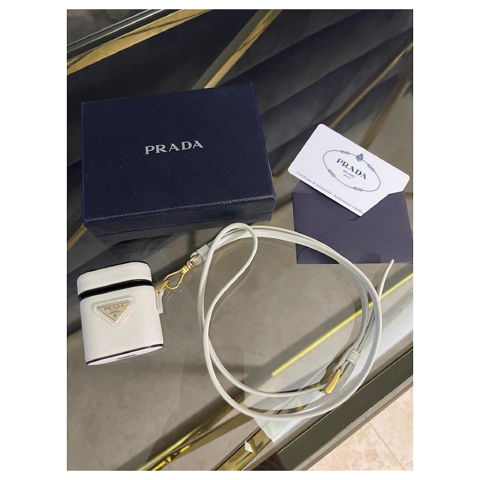 Prada Saffiano Leather Case for AirPods White ref.2770993 - Joli