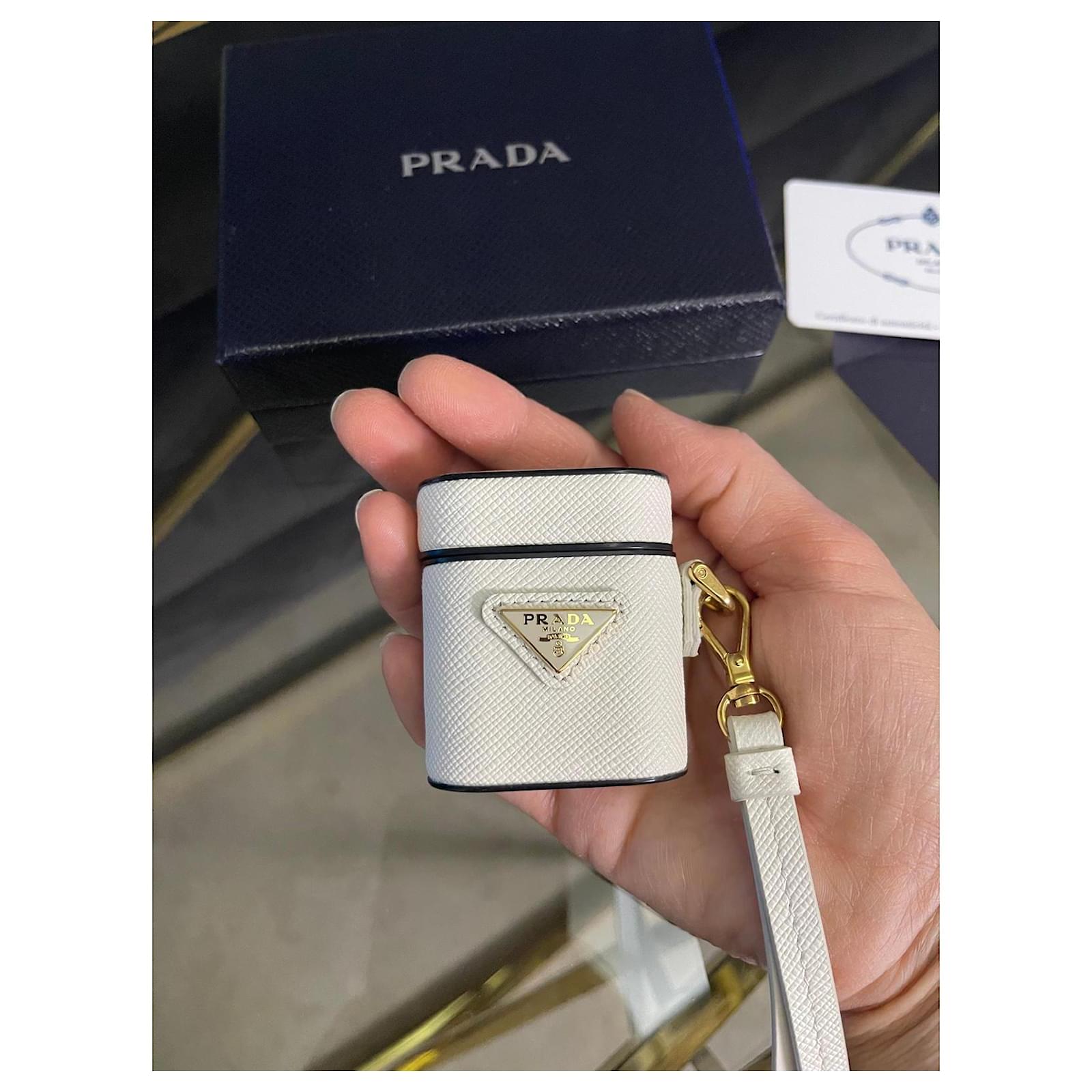 Prada Saffiano Leather Case for AirPods White ref.2770993 - Joli