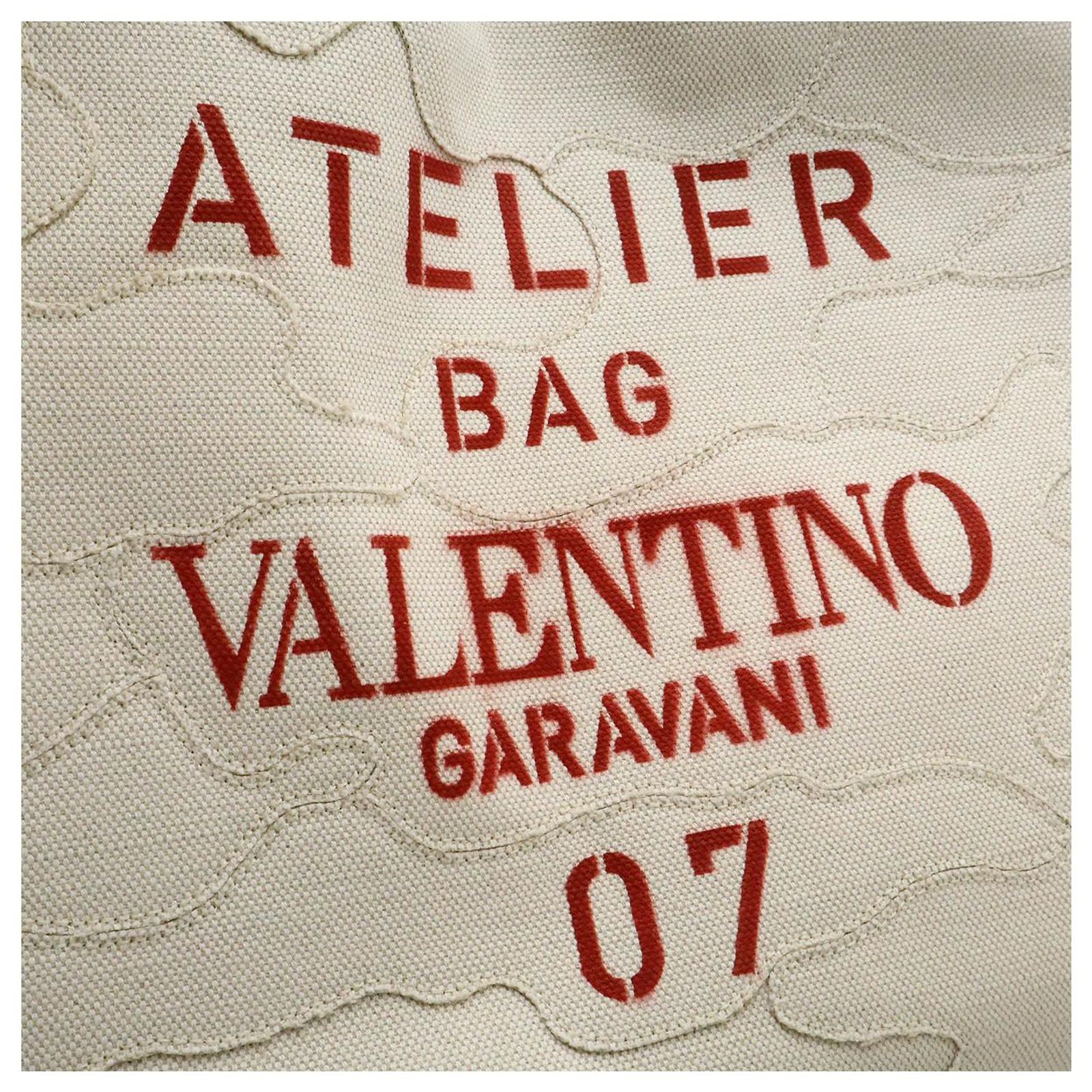 Valentino Garavani Atelier 07 Canvas 2way Tote Bag Brown Beige 
