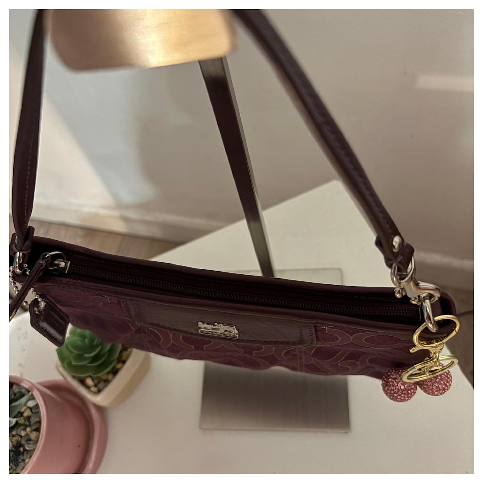 Vintage Coach mini bag Purple Leather Cloth ref.2794310 - Joli Closet