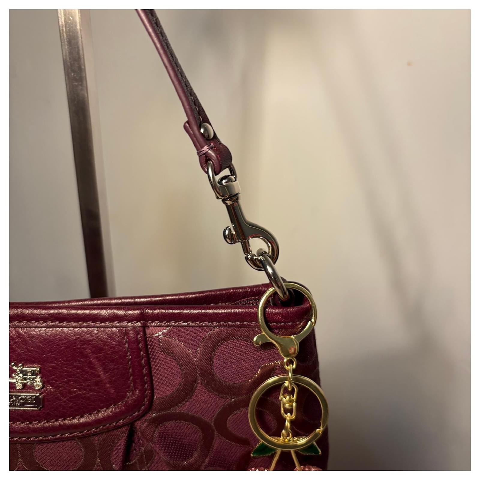 Vintage Coach mini bag Purple Leather Cloth ref.2794310 - Joli Closet
