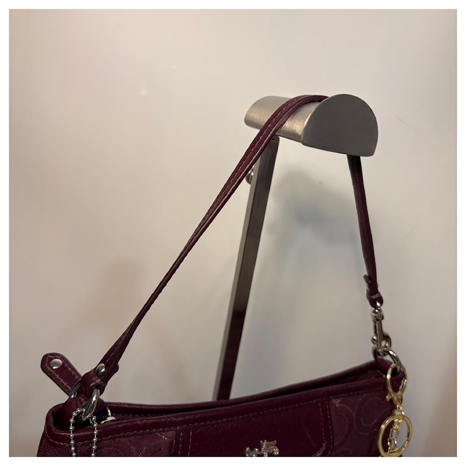 Vintage Coach mini bag Purple Leather Cloth ref.2794310 - Joli Closet