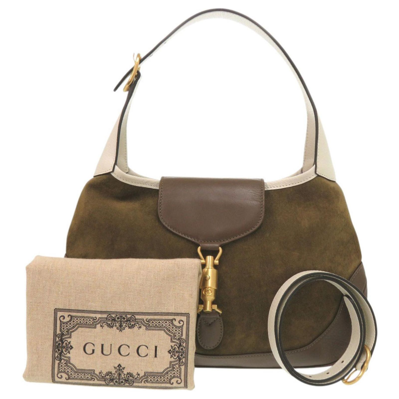 Like new Gucci Vault Vintage Jackie suede leather brown and khaki 