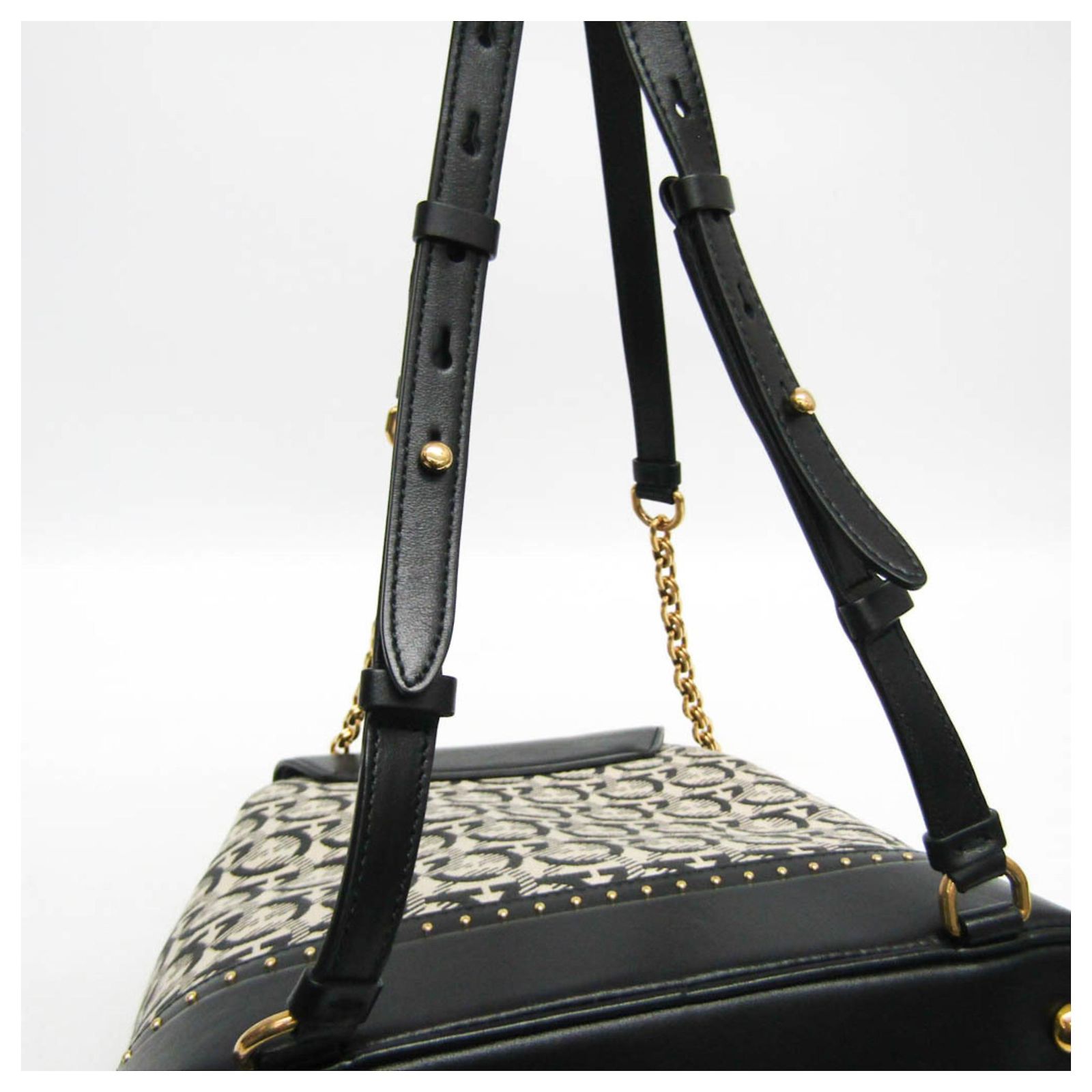 Salvatore Ferragamo Gancini Canvas Beige Canvas Backpack Bag Salvatore Ferragamo Gancini Women main image 2