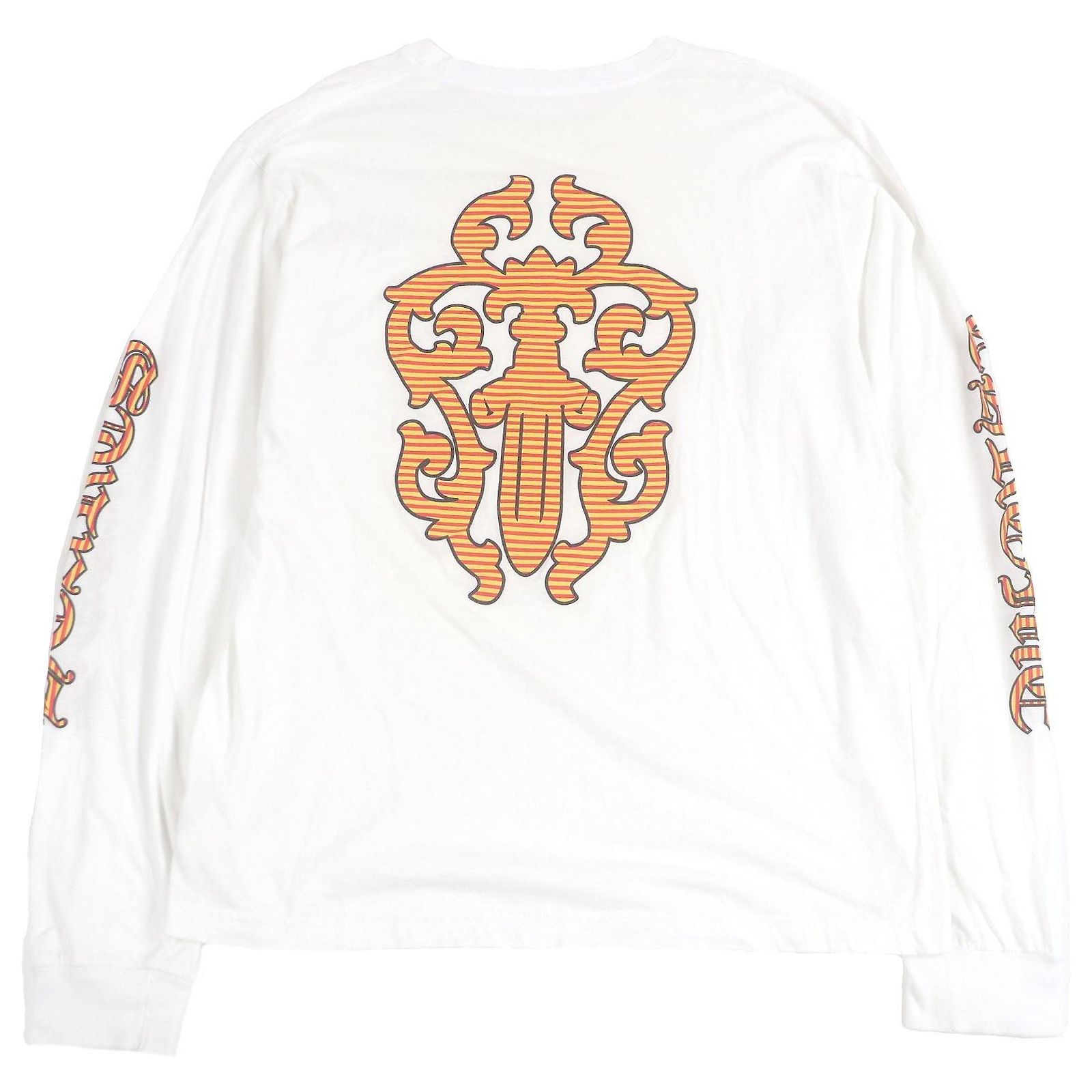 CHROME HEARTS Vine Dagger Print Long Sleeve T-shirt White Cotton 