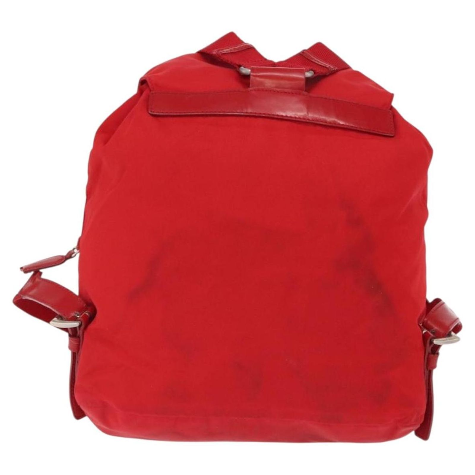 PRADA Backpack Nylon Red Silver Auth 160280 PRADA Backpack Nylon Red Silver Auth ar13819 Silvery ref  main image 3