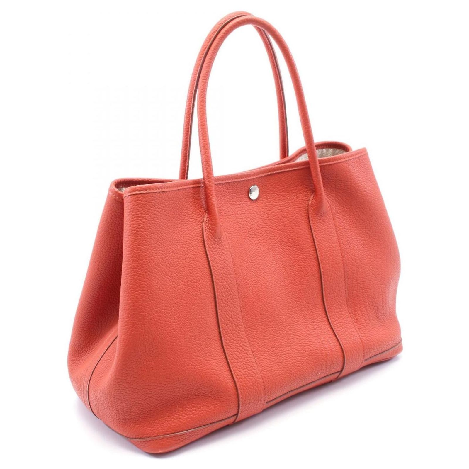 Red 2834 Hermès Hermes Garden Party Leather Tote Bag Red ref.2883754 - Joli Closet