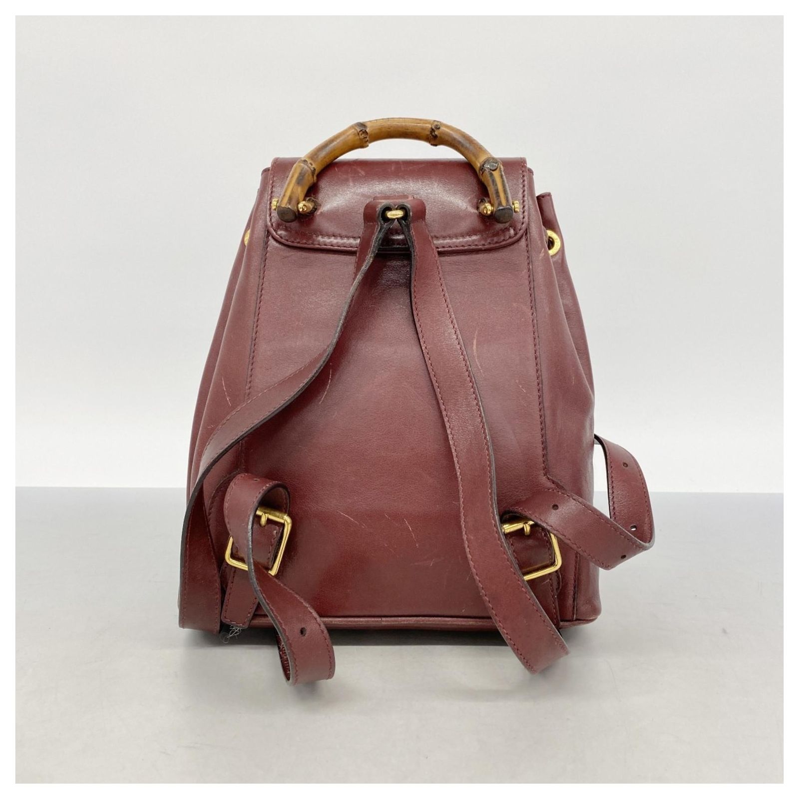 GUCCI Bamboo Backpack Patent leather Bronze Gold 003 1705 0030 Auth nb030 Leather Backpack Bamboo Handle – Front General Store main image 2
