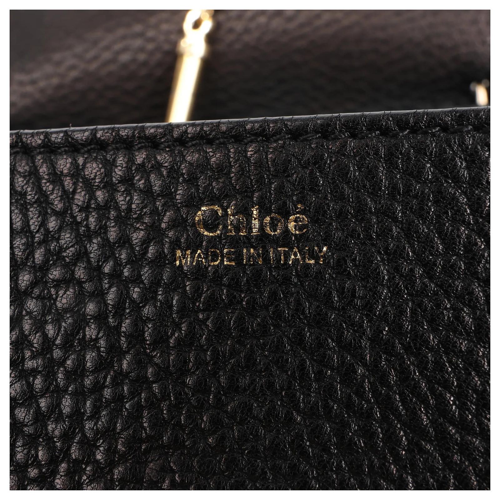 Sac Chloé Drew En Cuir Noir Avec Chaîne Or - Occasion, Élégant