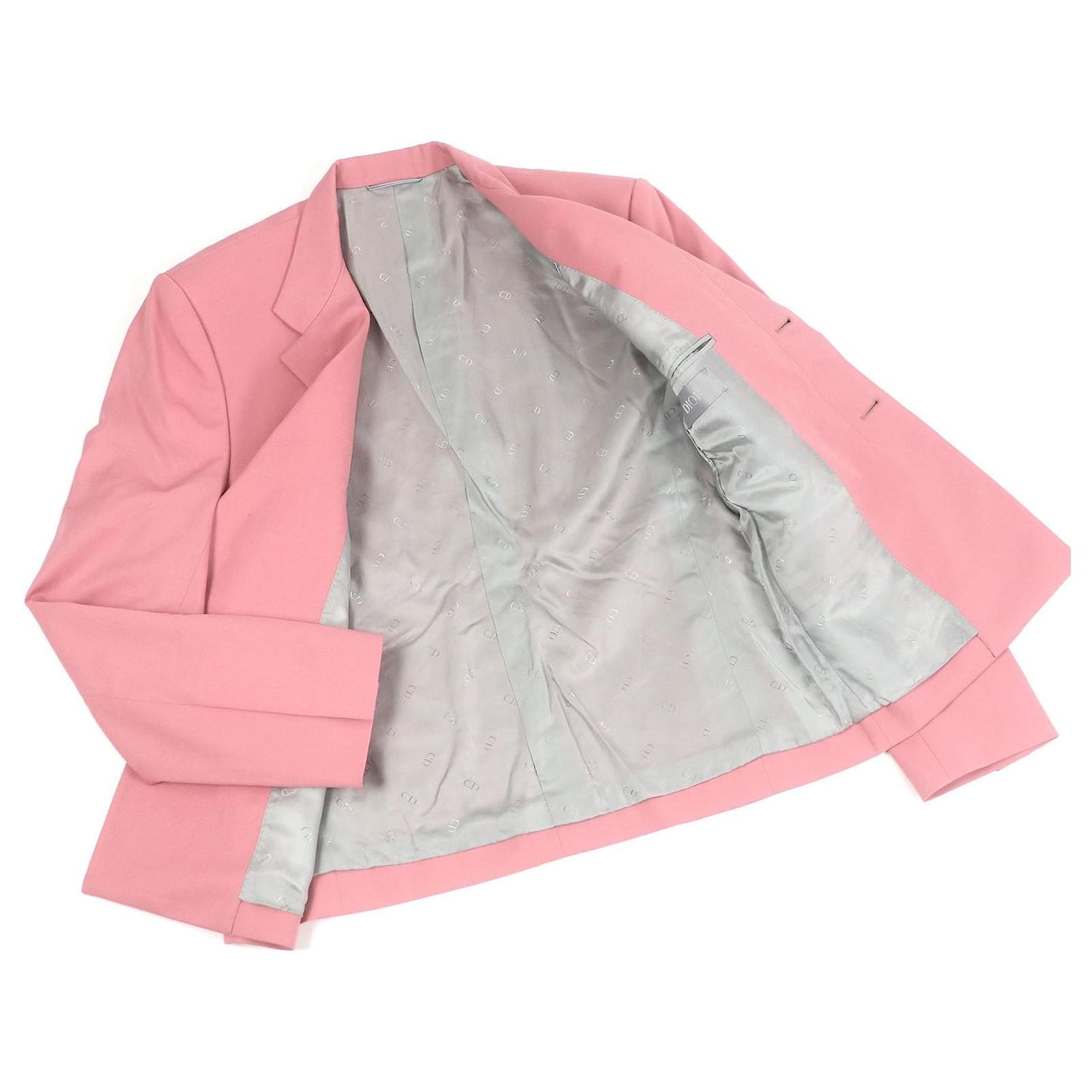 Dior×Cactus Jack Officer collar Wool Jacket Pink ref.2901560
