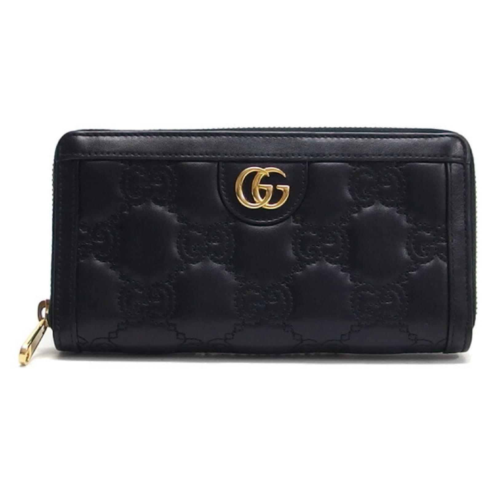 Portefeuille zippé Gucci GG Matelassé long noir Cuir ref.2916973 - Joli ...