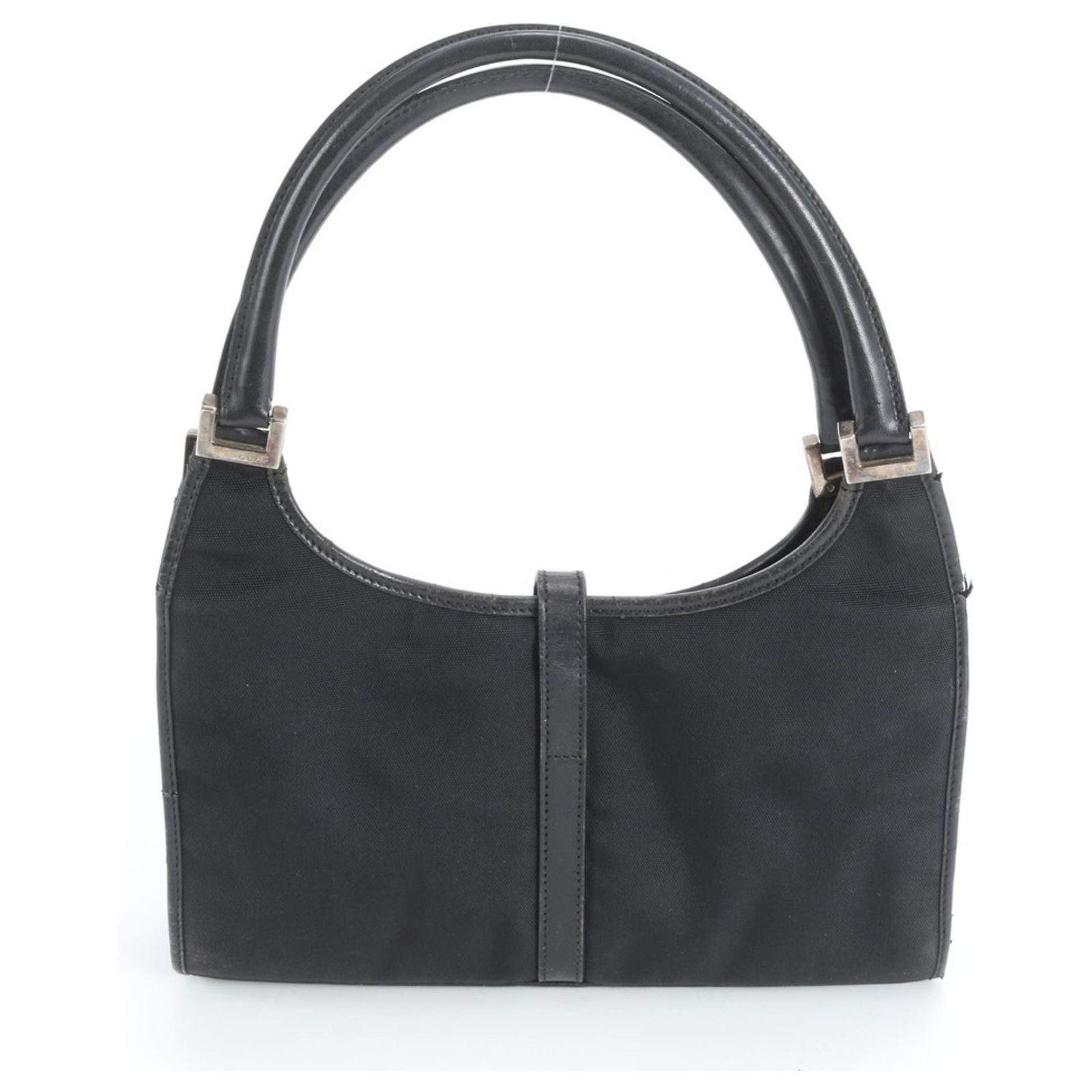 Gucci Jackie 002 1068 Leather and Nylon Shoulder Bag in Black ref 
