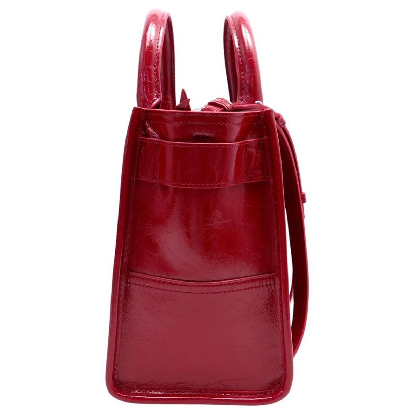 NEW ZADIG & VOLTAIRE SMALL ANGEL TOTE XS RED LEATHER CROSSBODY BAG