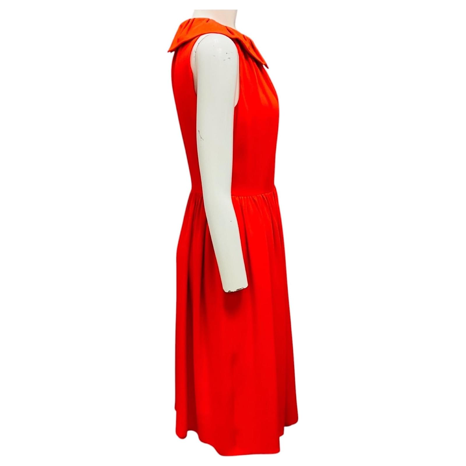giambattista valli orange dress Giambattista Valli Pleated Maxi Dress