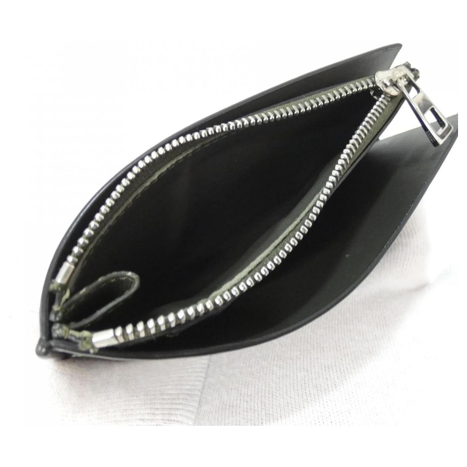 Loewe Pebble Slider Coin Card Holder Wallet/Coin Case Black 