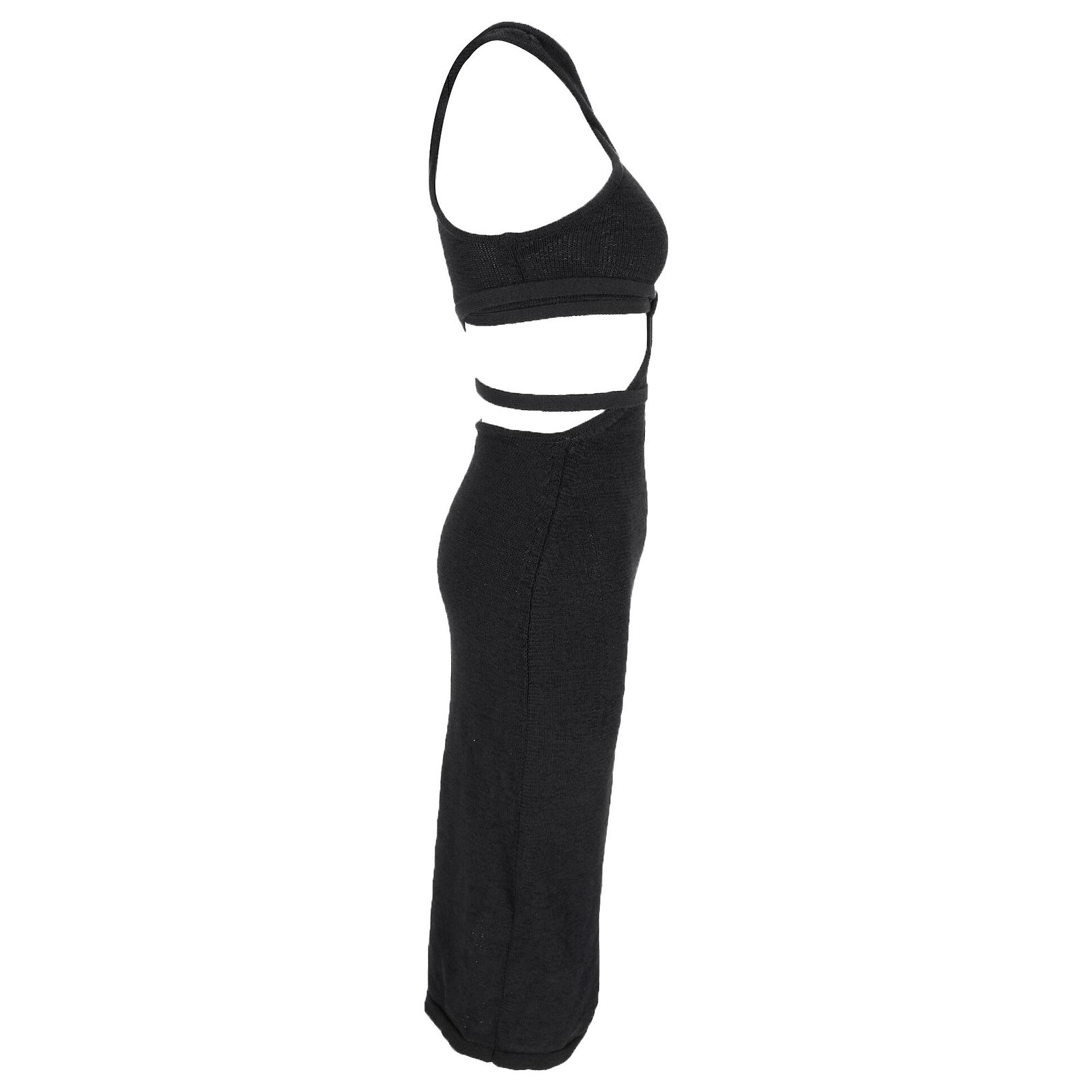 Cult Gaia Aziza Knitted Cutout Midi Dress in Black Cotton ref.JC3013210 (Sold)