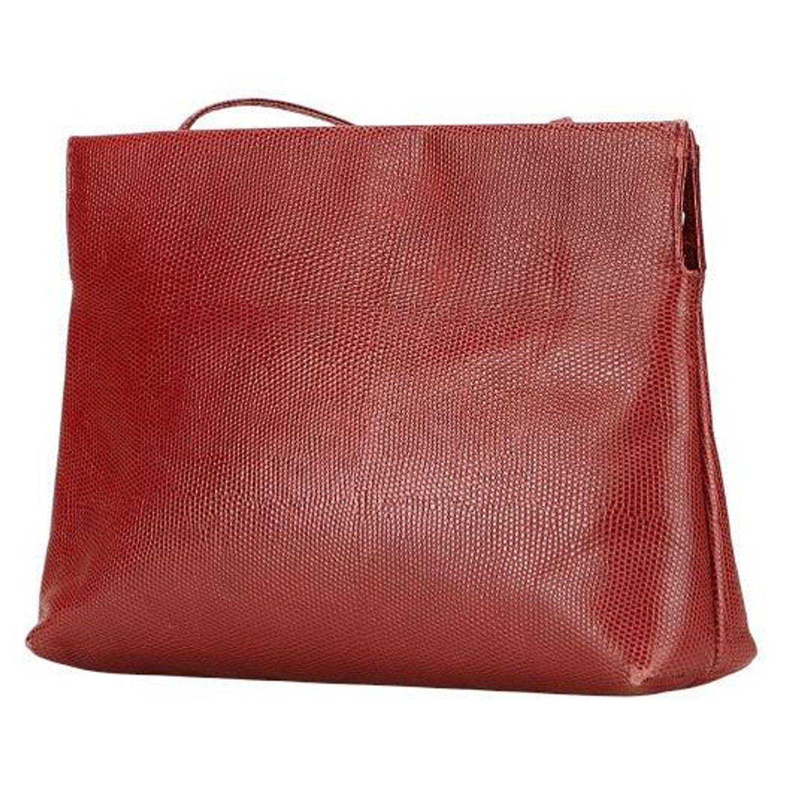 Salvatore Ferragamo Vara Lizard Embossed Leather Shoulder Bag 