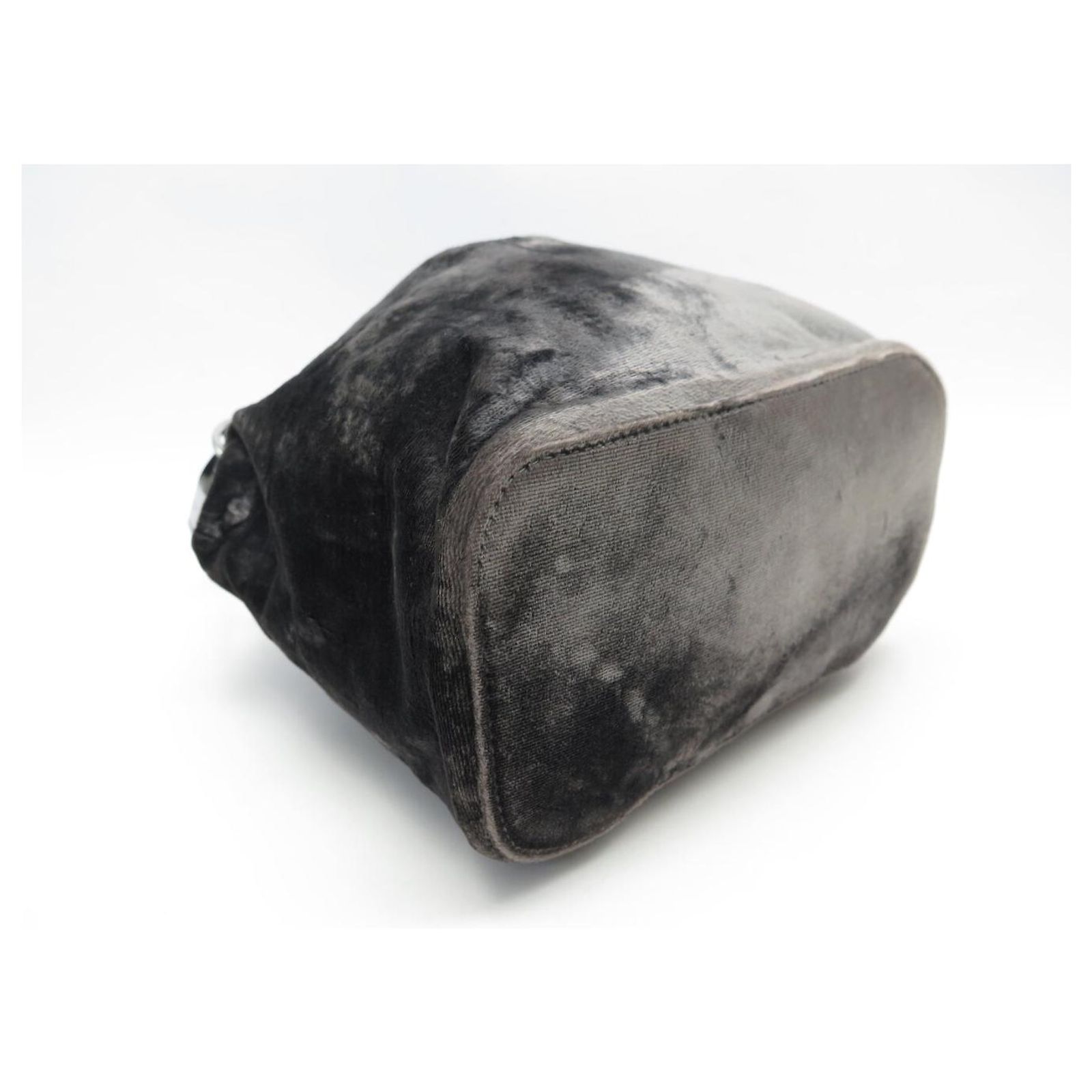 VINTAGE GUCCI BUCKET HAND BAG TOM FORD 1999 GRAY VELVET Grey ref 