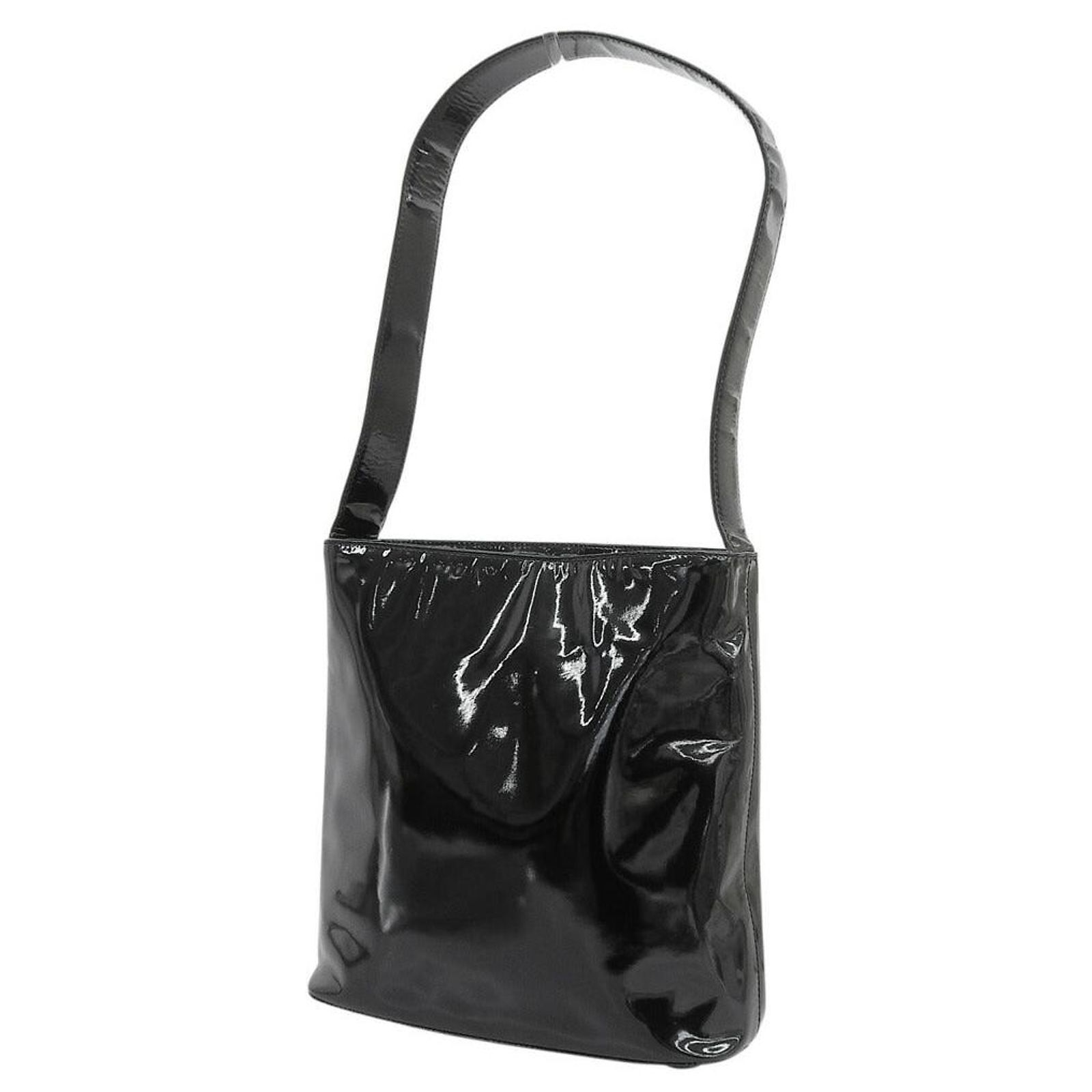 Prada Black Patent Leather Shoulder Bag Enamel ref.3026155 - Joli 