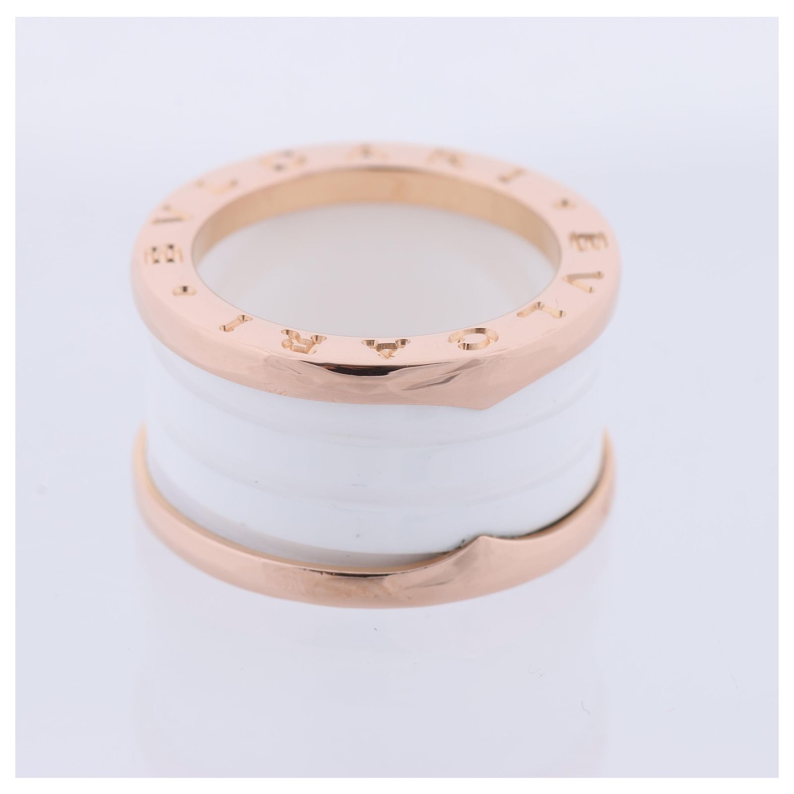 Bulgari Bvlgari B.Zero1 Ring in 750 Pink Gold and White Ceramic 