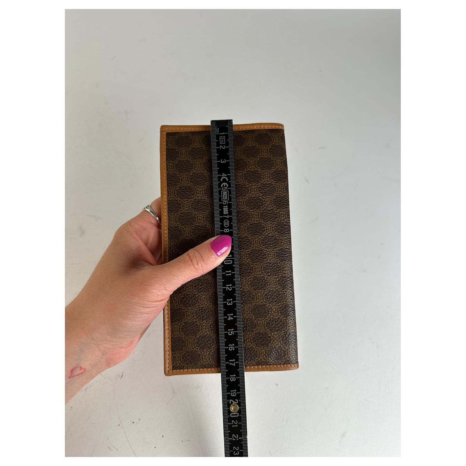 Céline Vintage Celine Macadam Triomphe Monogram Coated Canvas Long