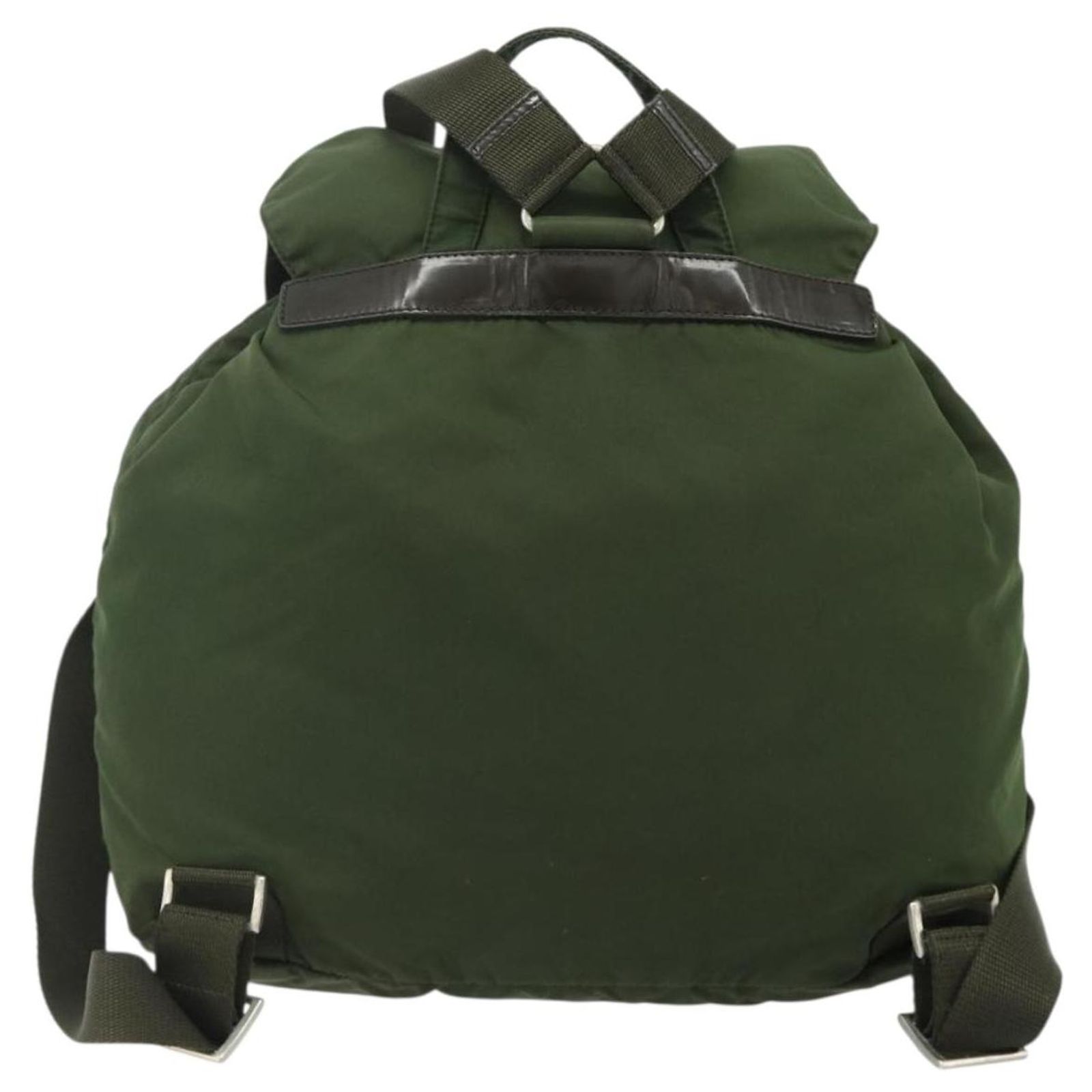 PRADA Backpack Nylon Green Silver Auth fm5321 Silvery ref  display picture 2