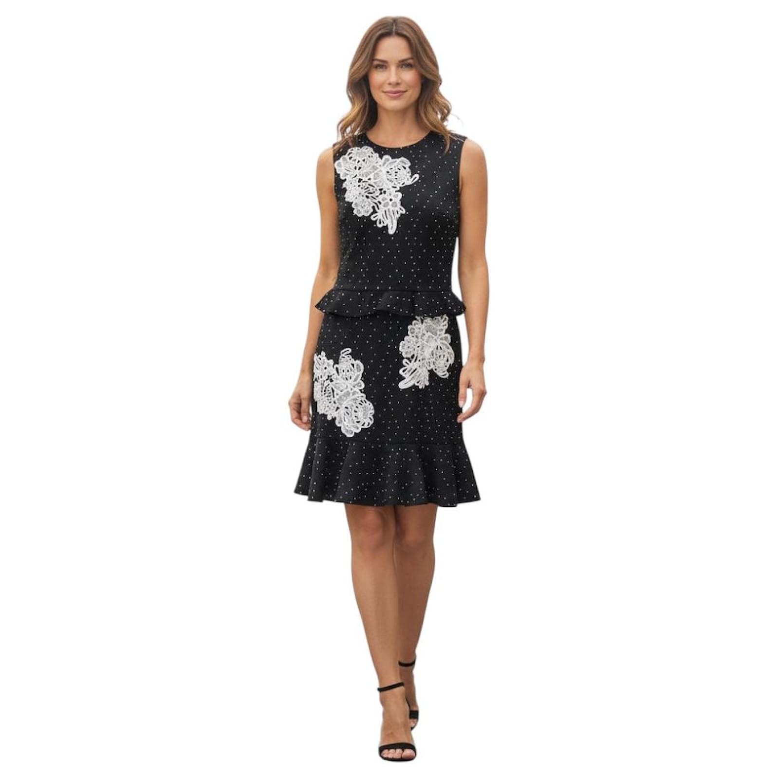 strapless open back dress Mac Duggal Women's Sleeveless Embellished Crepe and Tulle Midi Dress