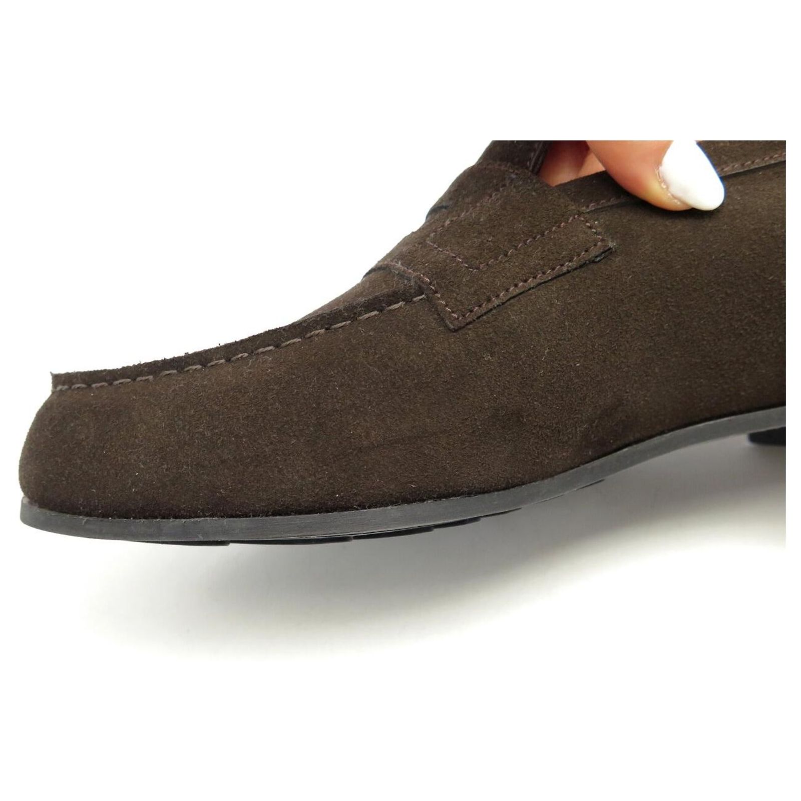 NEW JM WESTON SHOES LOAFERS 180 RUBBER 9D 43 SUEDE SHOE TREES 