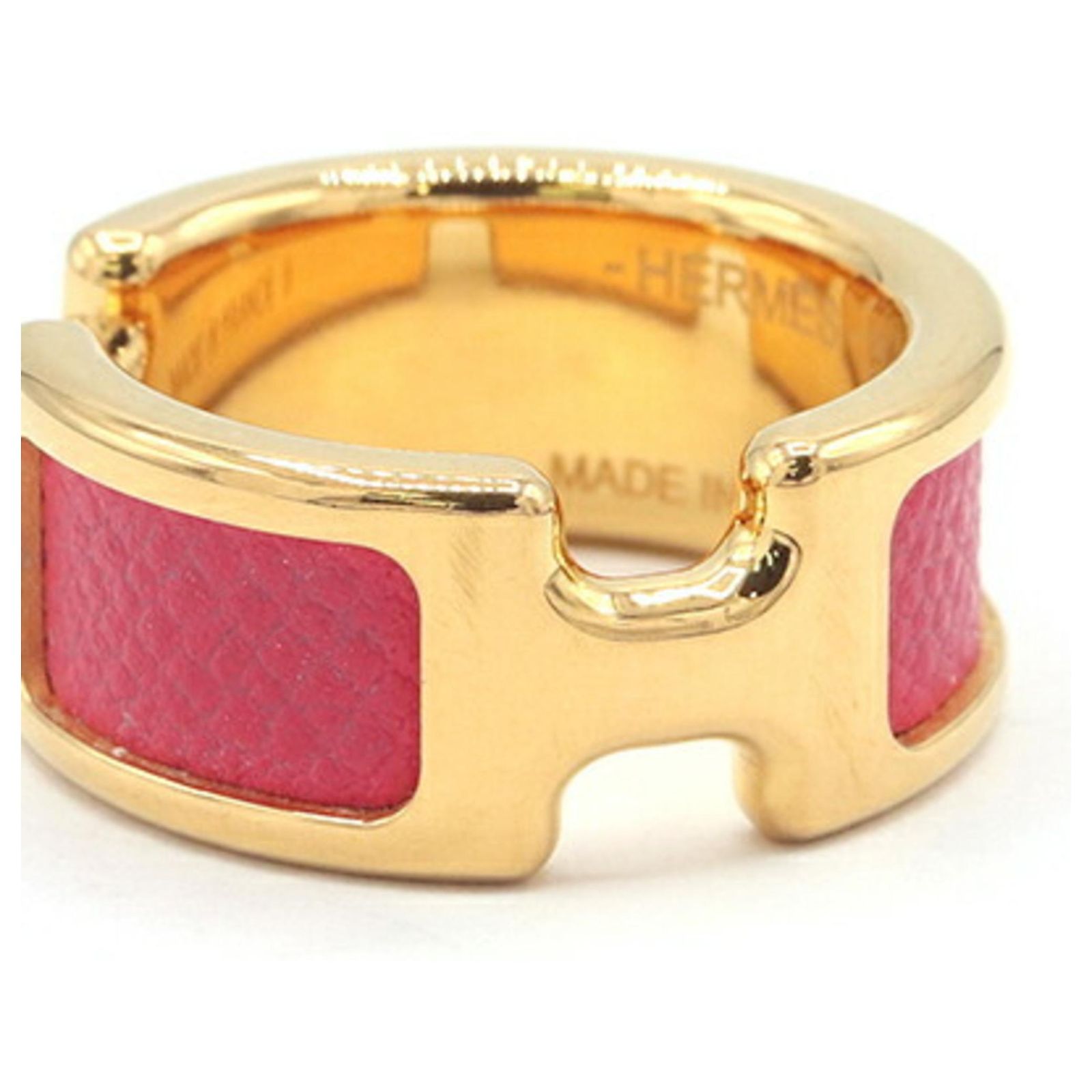 Hermès Hermes Olympe PM Ring Pink Golden Metal ref.3103361 - Joli 