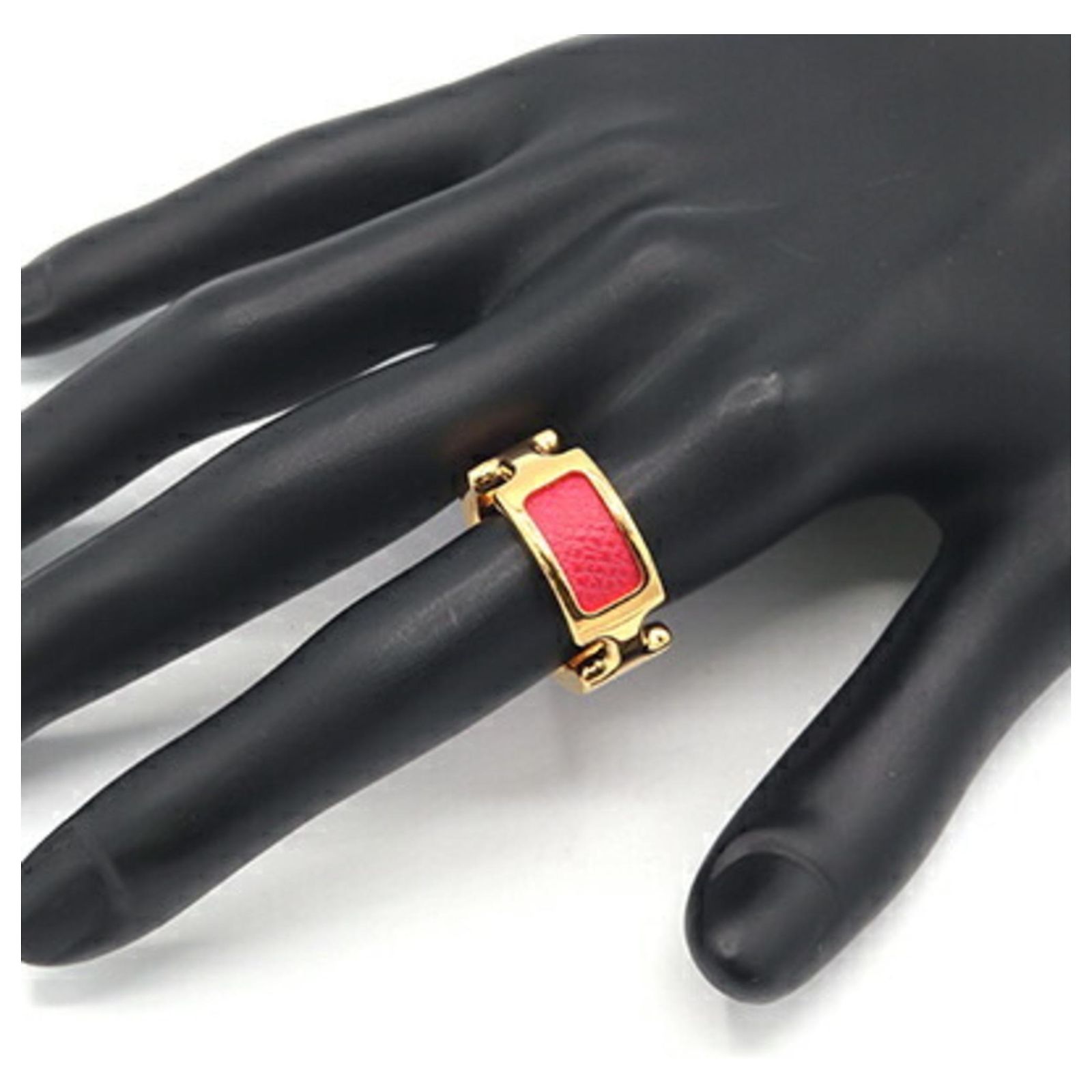 Hermès Hermes Olympe PM Ring Pink Golden Metal ref.3103361 - Joli 