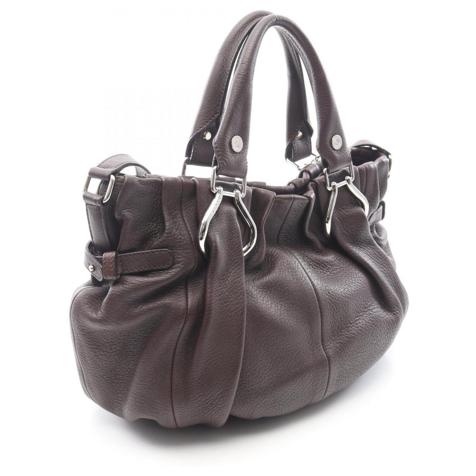 Céline Celine Pillow Small 2-Way Shoulder Bag Brown Leather ref 