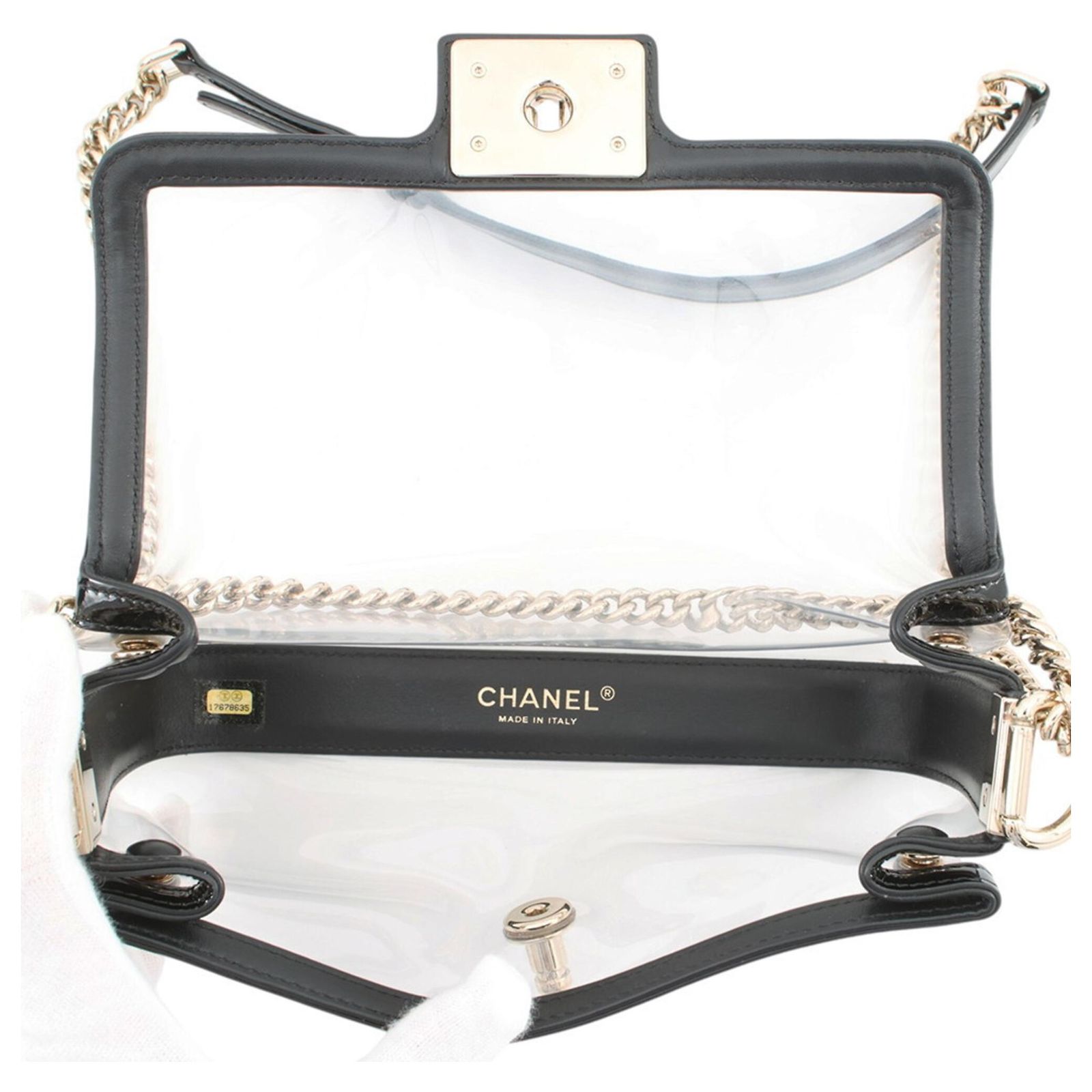 Chanel Boy Mini Shoulder Bag Black Polyurethane ref.3119779 (Sold