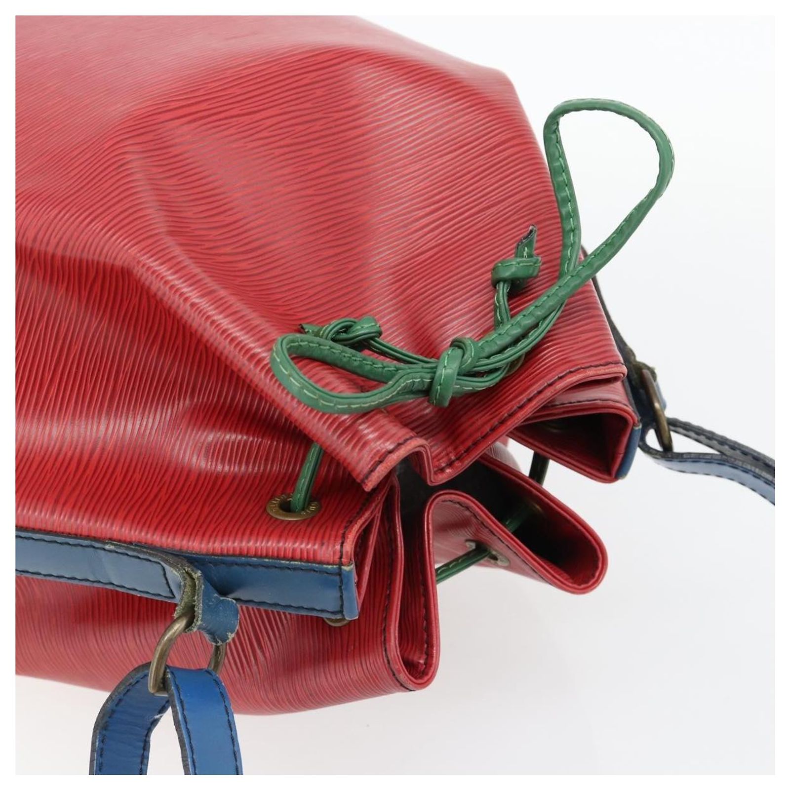 LOUIS VUITTON Epi Noe Shoulder Bag Tricolor Red Blue M44084 LV 