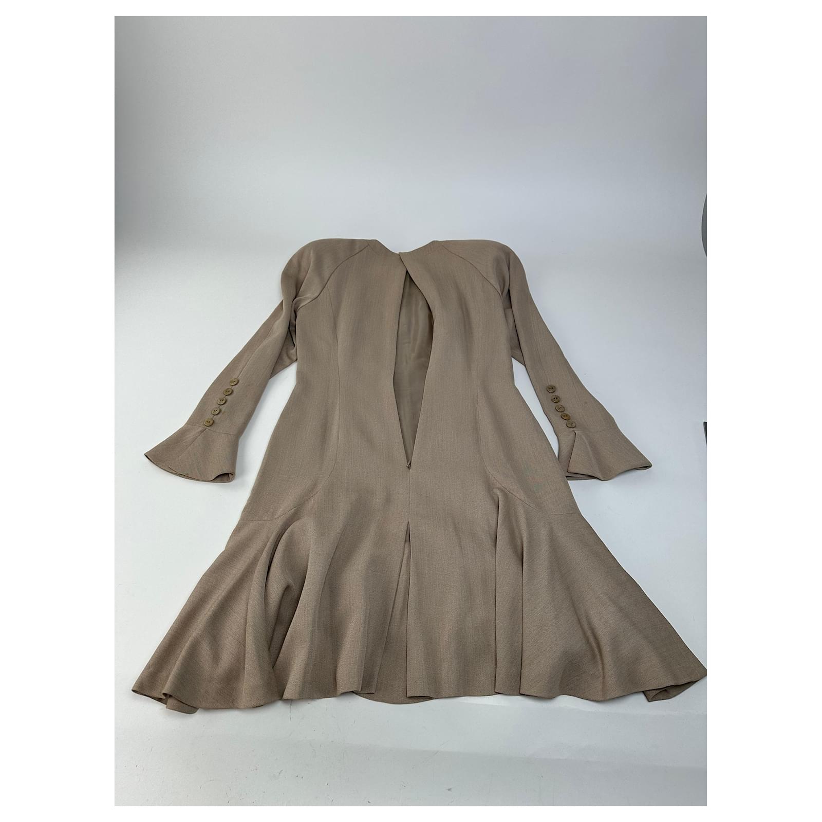 beige dress y2k Y2K Silk Beaded Embroidered Gown - M main image 0