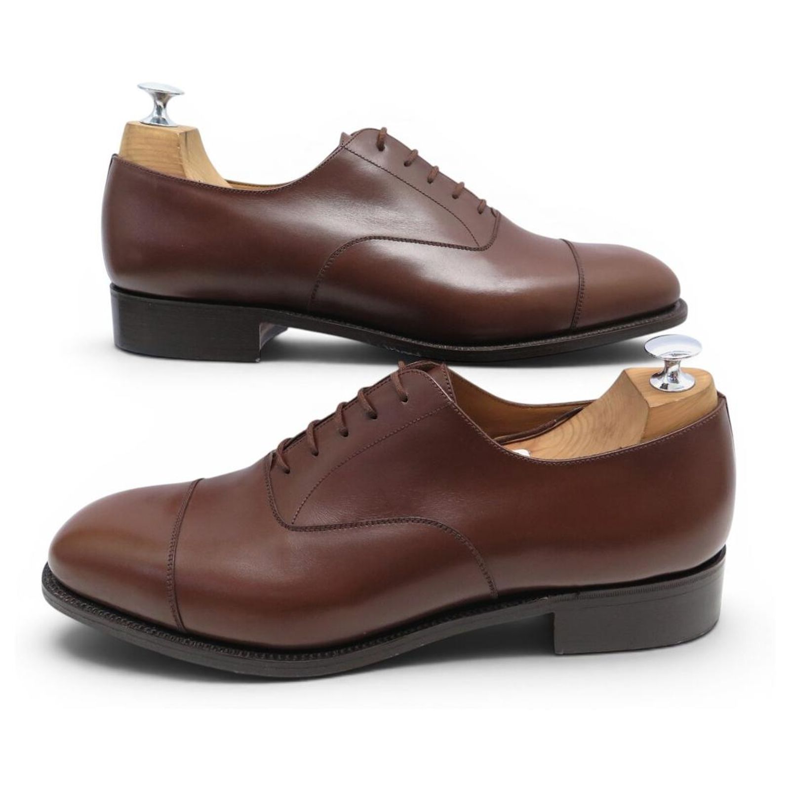 NEW JM WESTON RICHELIEU 300 11.5E 45.5 L 46 BROWN LEATHER  display picture 1
