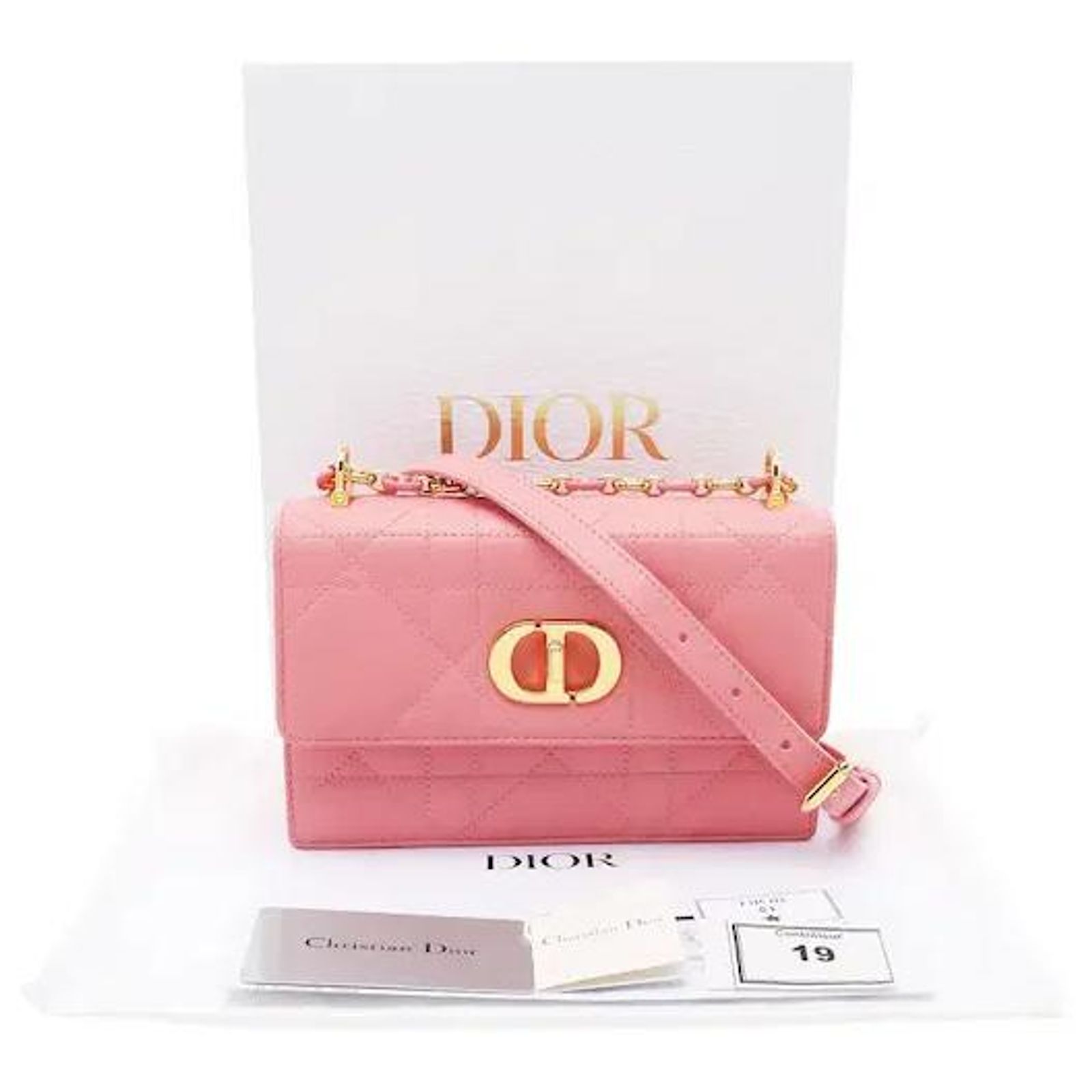 Dior Miss Caro Macrocannage Mini Bag Pink Leather ref.3152681 