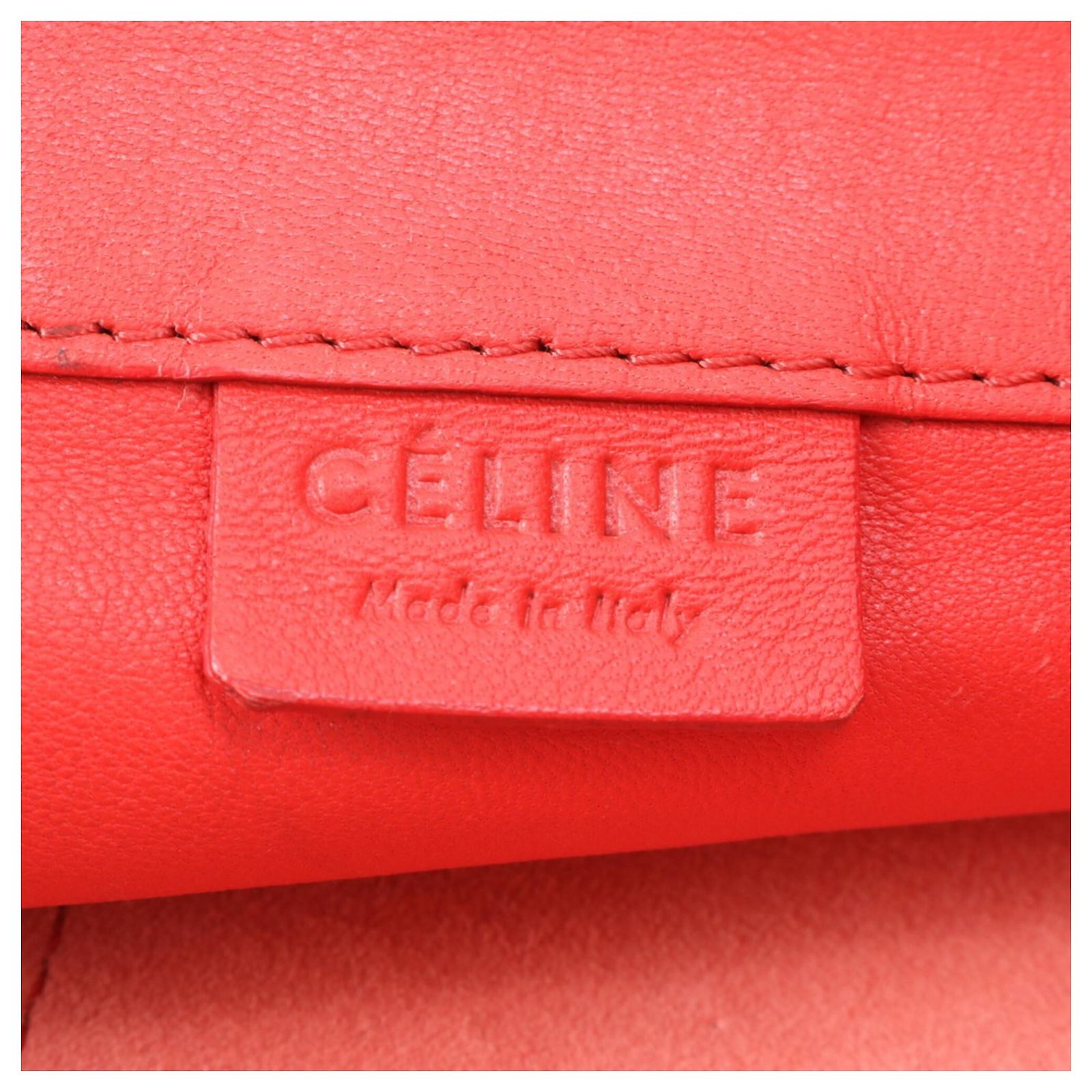 Céline Celine Bicolor Horizontal Cabas Leather Tote Bag Red  Celine Horizontal Cabas Tote Red Calfskin Leather main image 0