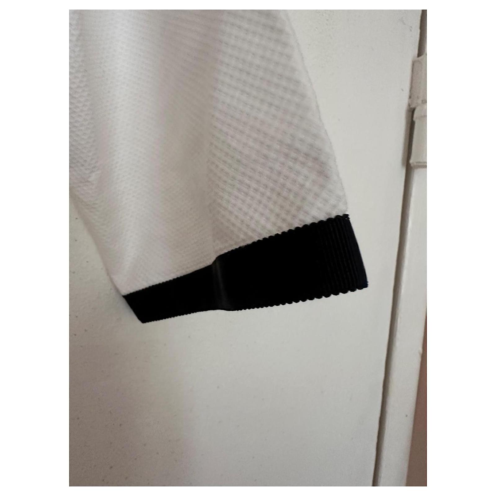 Chanel Uniform White Zipped Jacket Black Cotton Elastane ref
