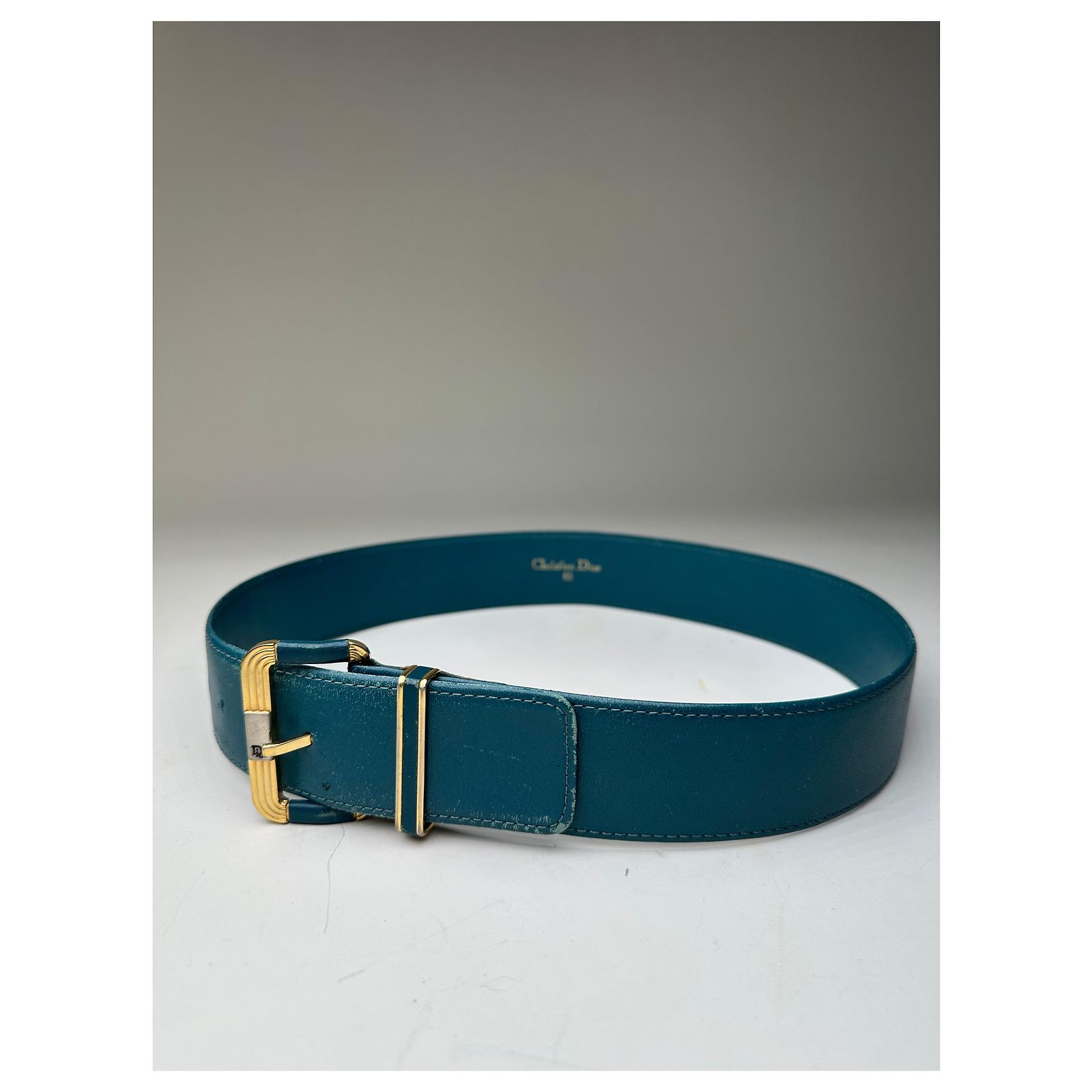 Christian Dior Vintage Belt Medium Blue Leather Women Dior Leather Medium Belts for Women for sale | eBay main image 2