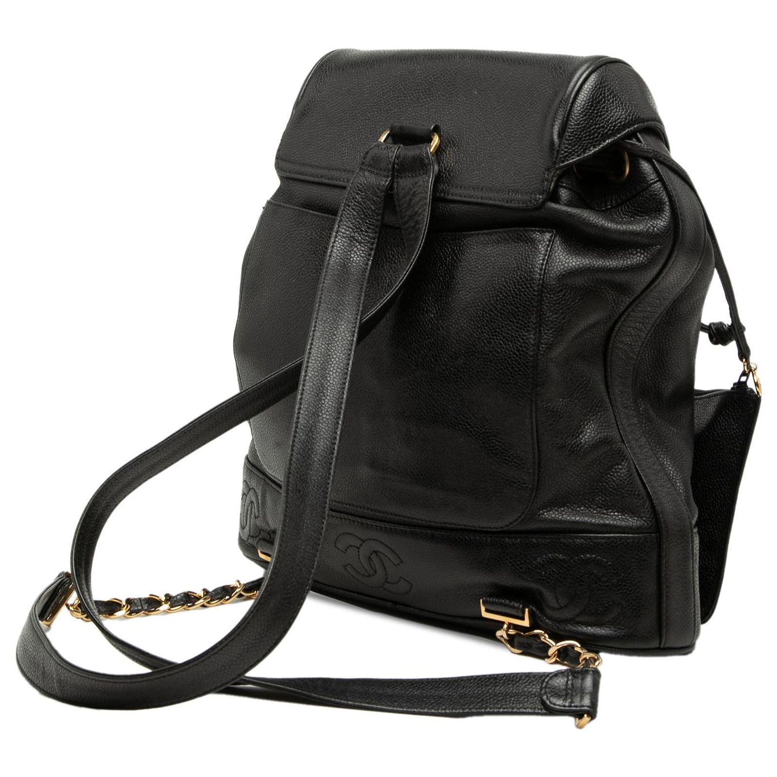 Chanel Black Caviar Triple CC Backpack Leather ref.3159261  display picture 2
