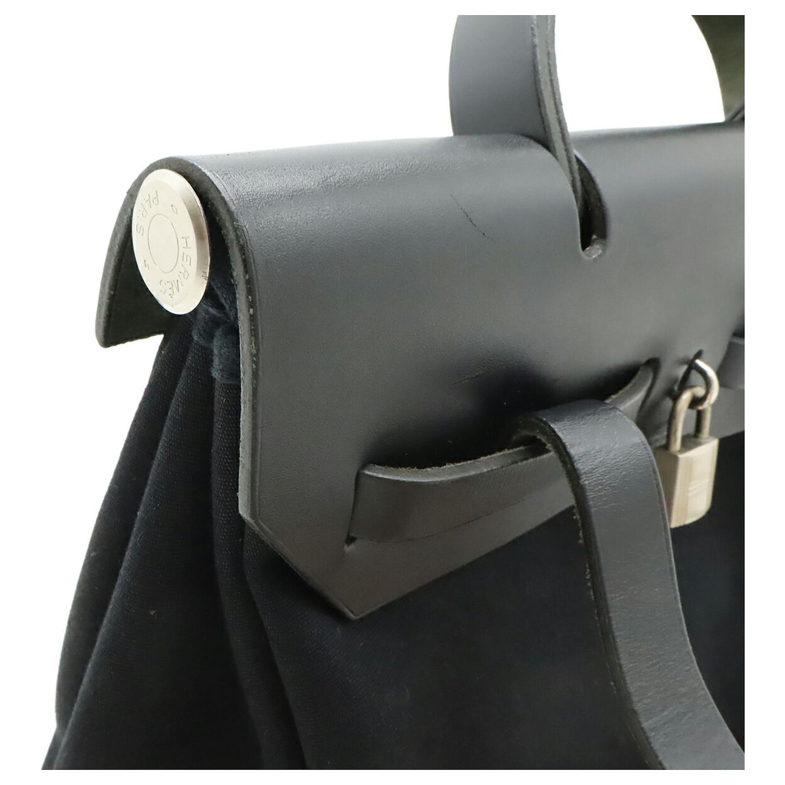 Hermès HERMES Herbag Ad PM Backpack Handbag Toile Officier 