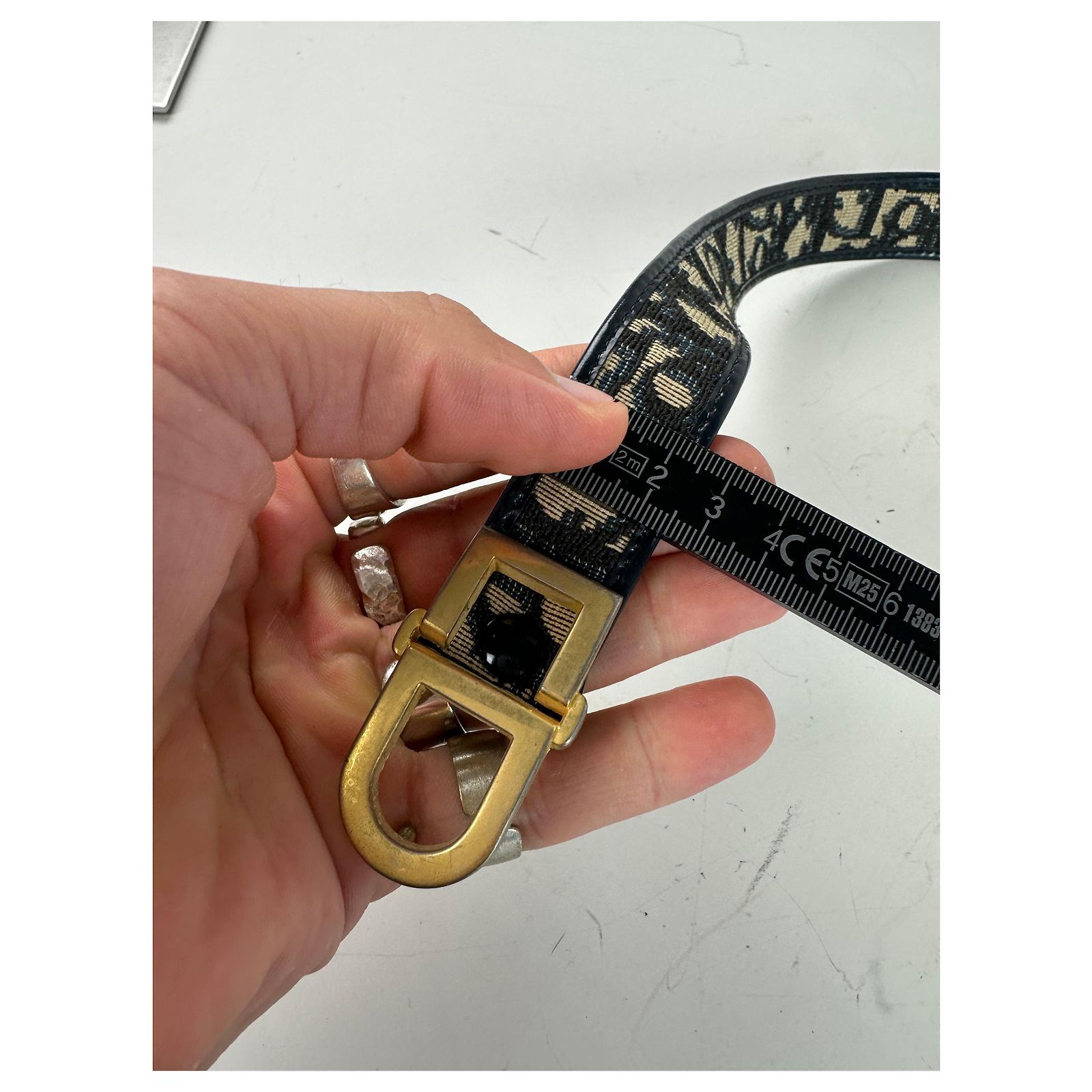 Dior Vintage Oblique 70 cm Black Gold Canvas Belt DIOR Men Black Leather Reversible Belt 35mm w/Gold Oblique  main image 4